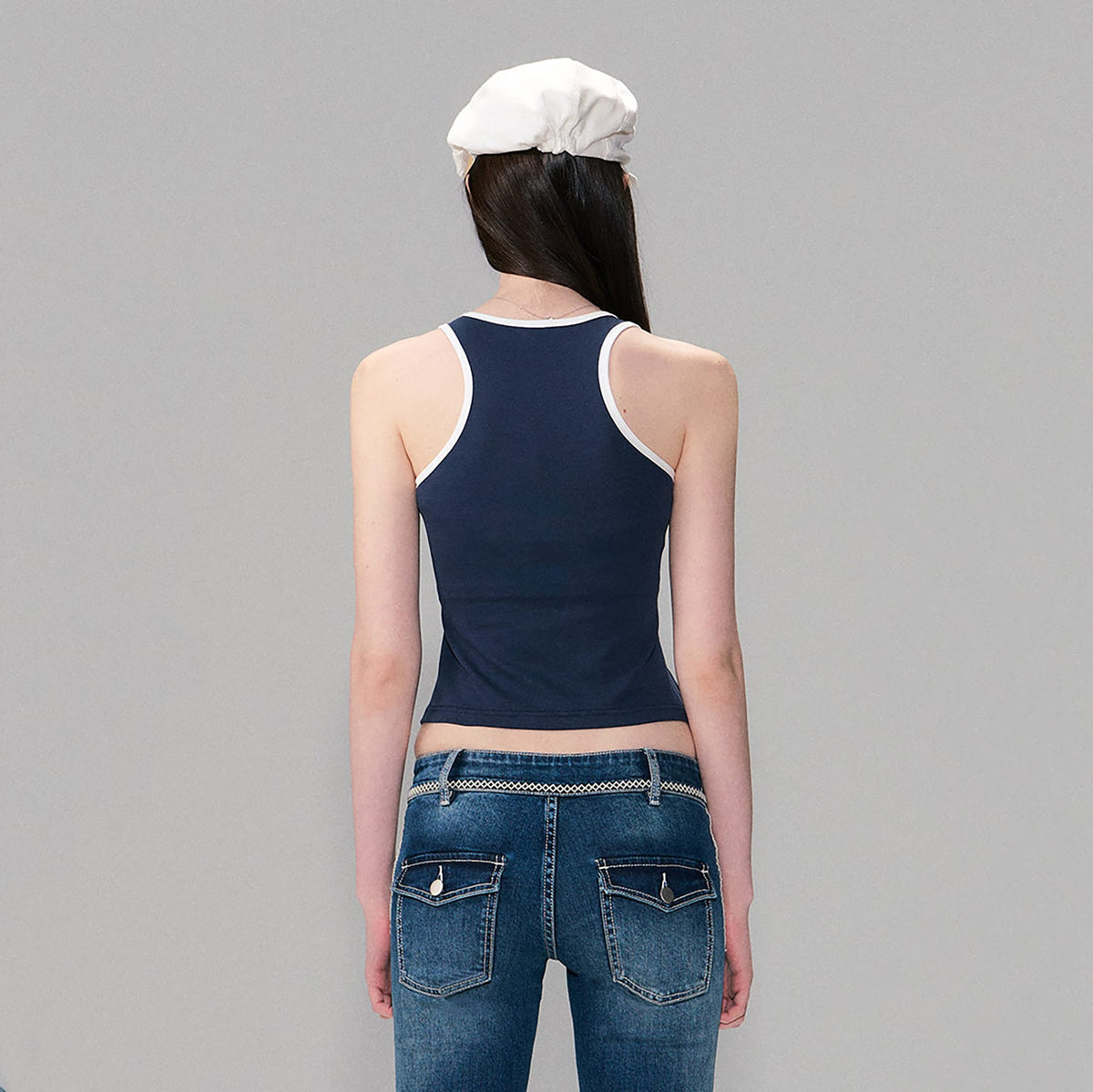 THE NEVERMORE Retro Graphic Cropped Tank Top