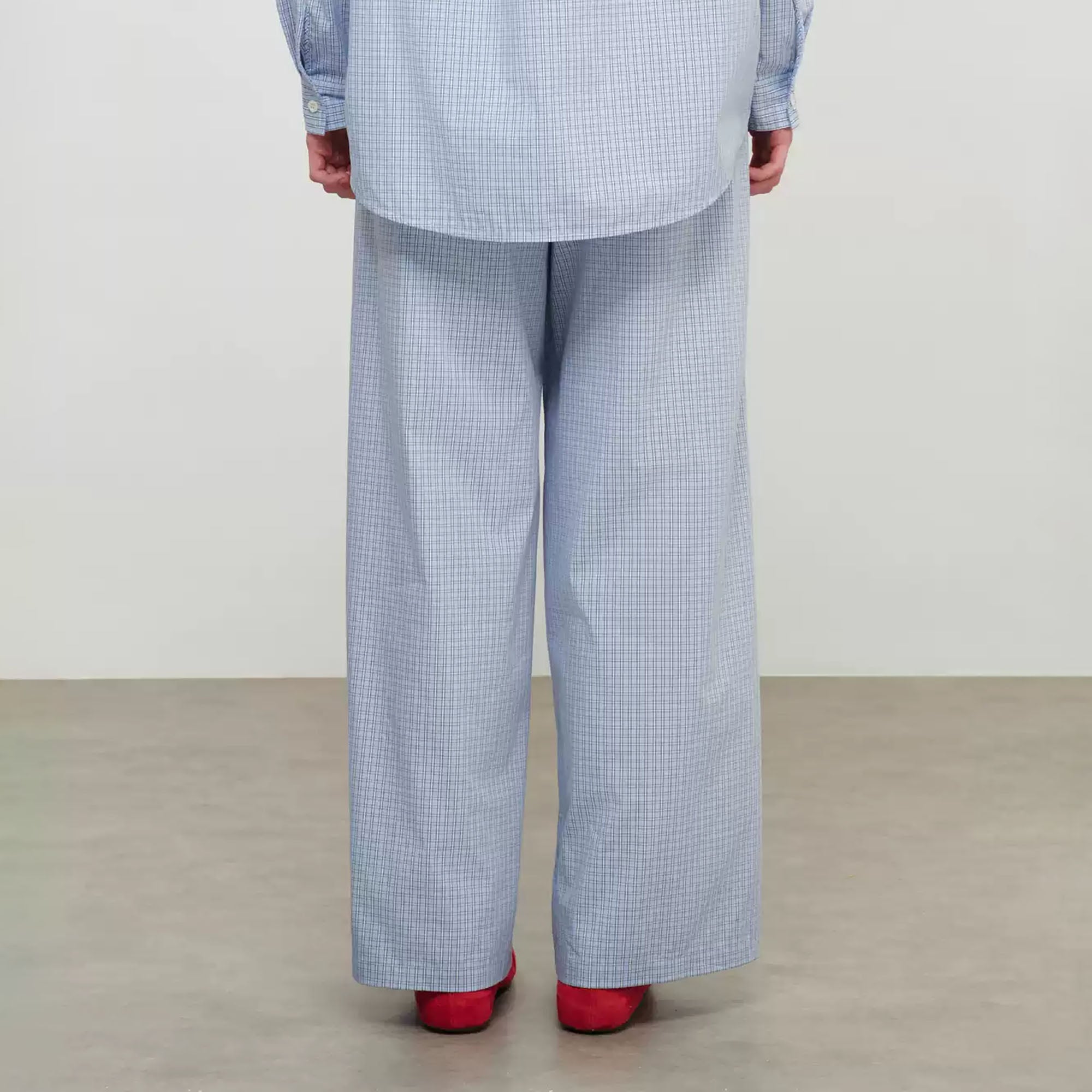 SOFITTE Checked Dove Graphic Wide-Leg Pants