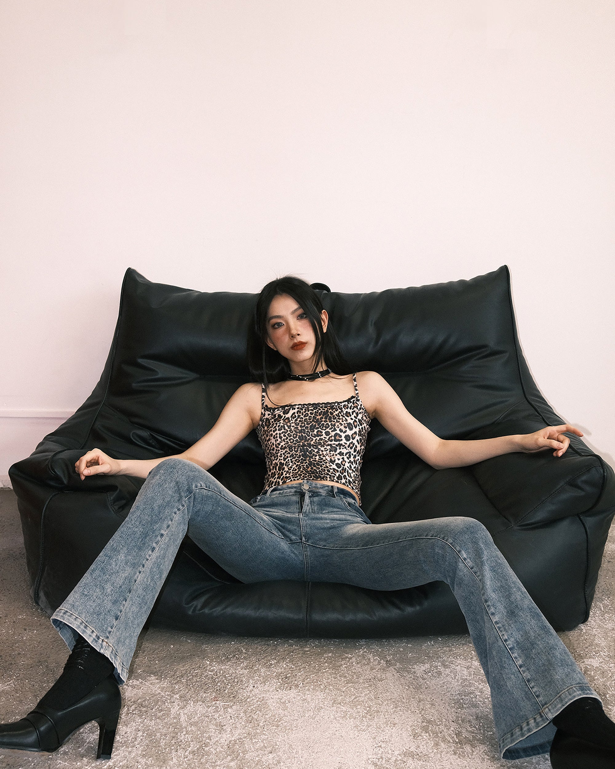 WHYNOTDANCE Retro Leopard Full-Print Tank Top