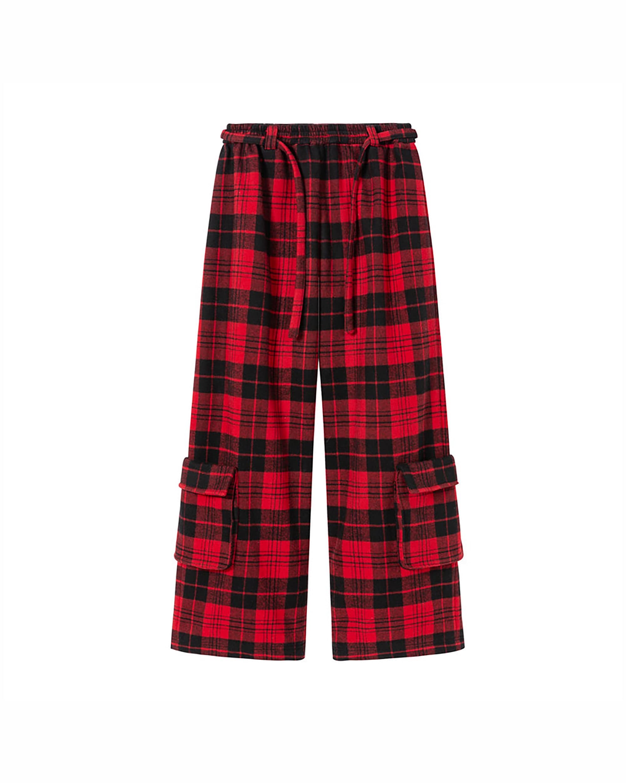 SOFITTE Plaid Cargo Wide-Leg Pants