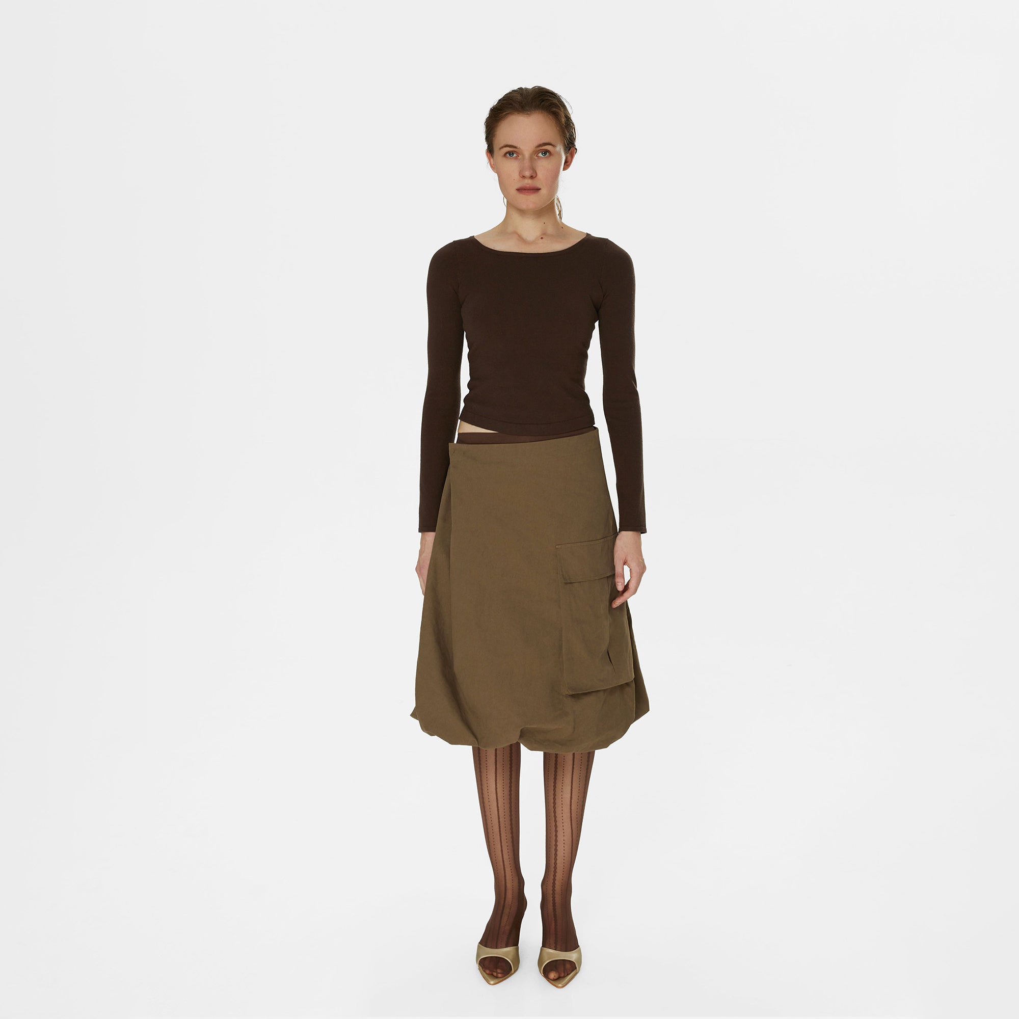 COMMAND N Cargo Pocket Balloon Midi Skirt