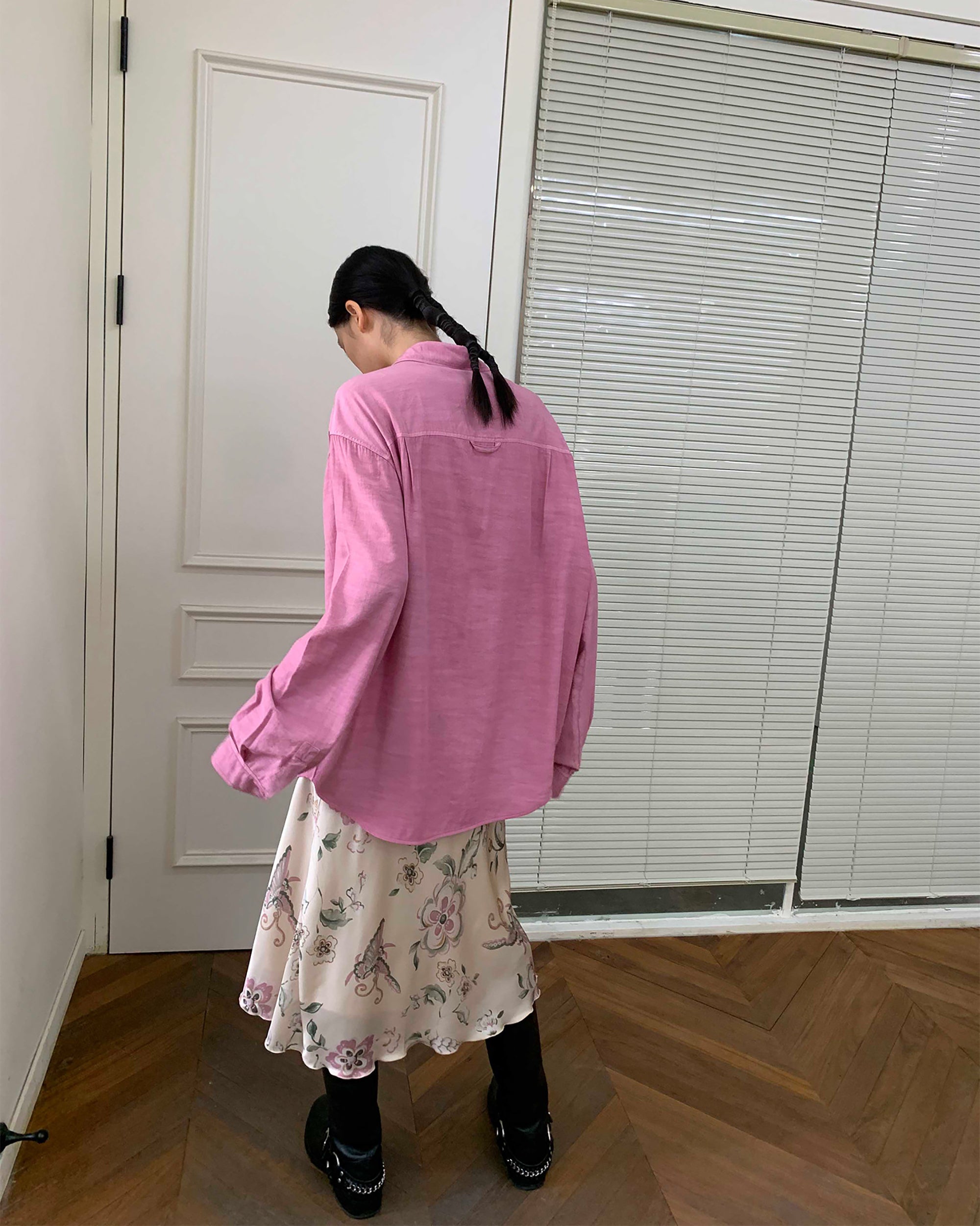 NEVERSEEZ Retro Wavy Hem Floral Skirt