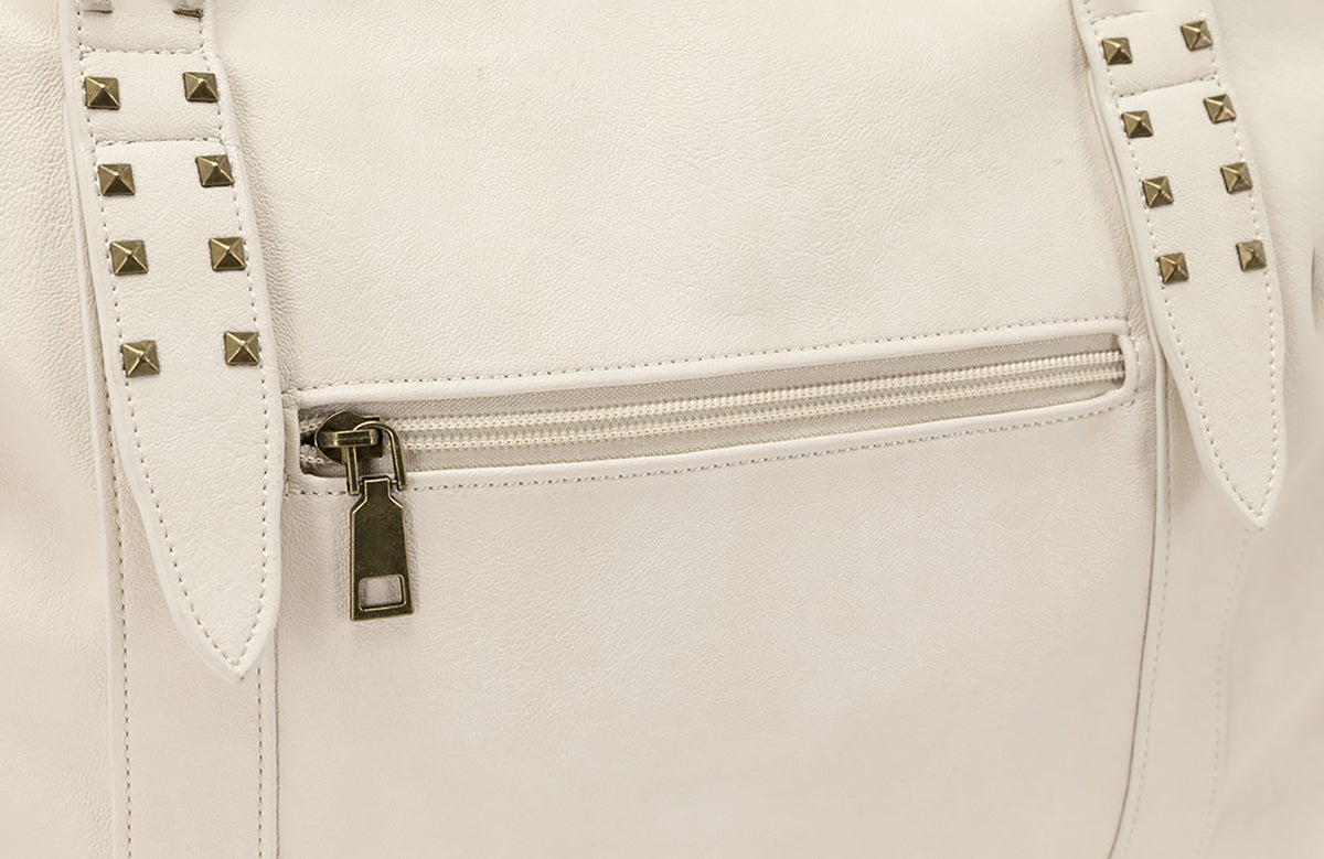 CESTNOUS Studded Faux Leather Oversized Crossbody Bag