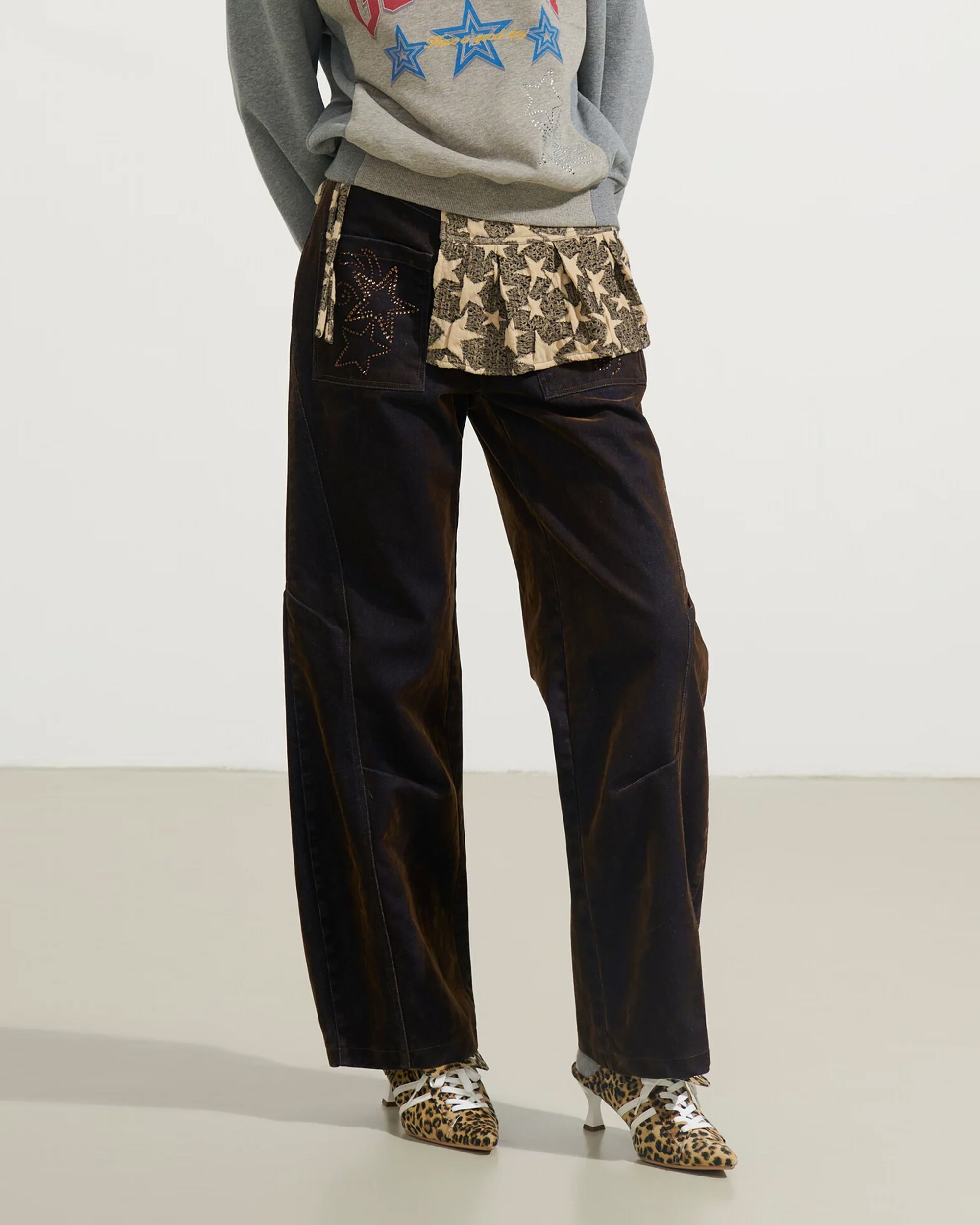 SOFITTE Star-Diamond Gradient Panel Pants