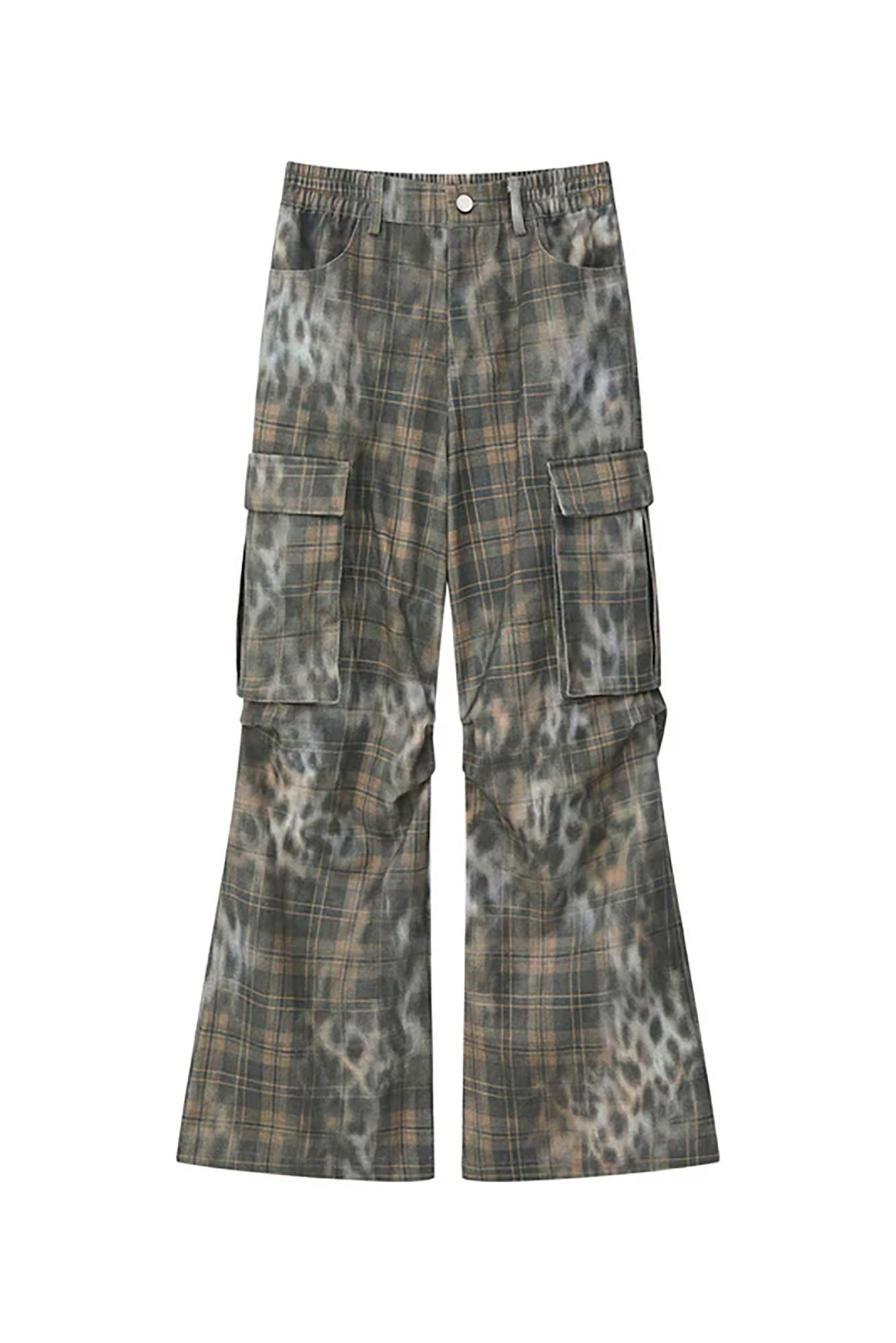 SOFITTE Leopard Plaid Straight-Leg Cargo Pants