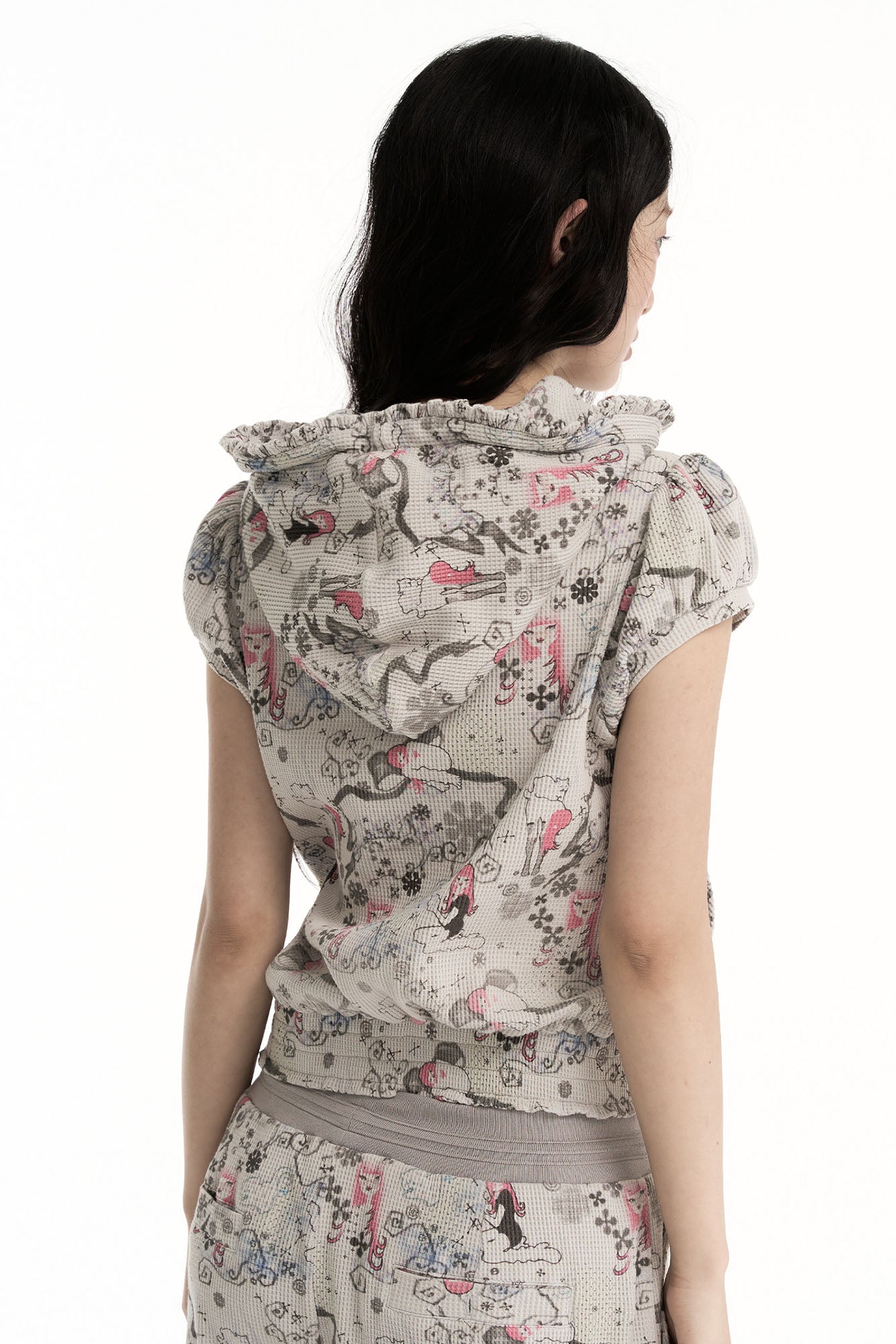 CONFUN Fantasy Full-Print Zip-Up Hooded Tee
