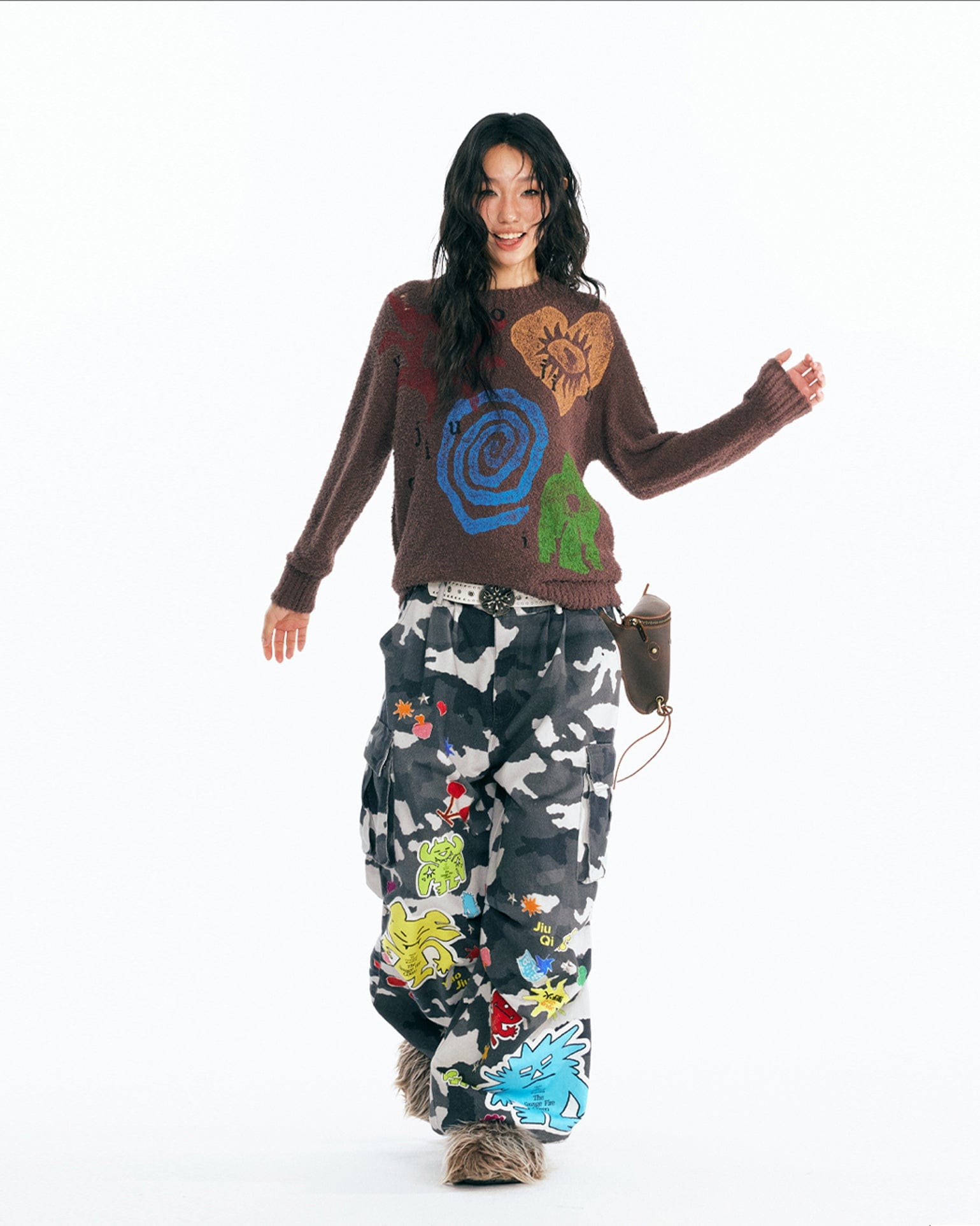 1997 POSTOFFICE Distressed Tribal Graphic Sweater