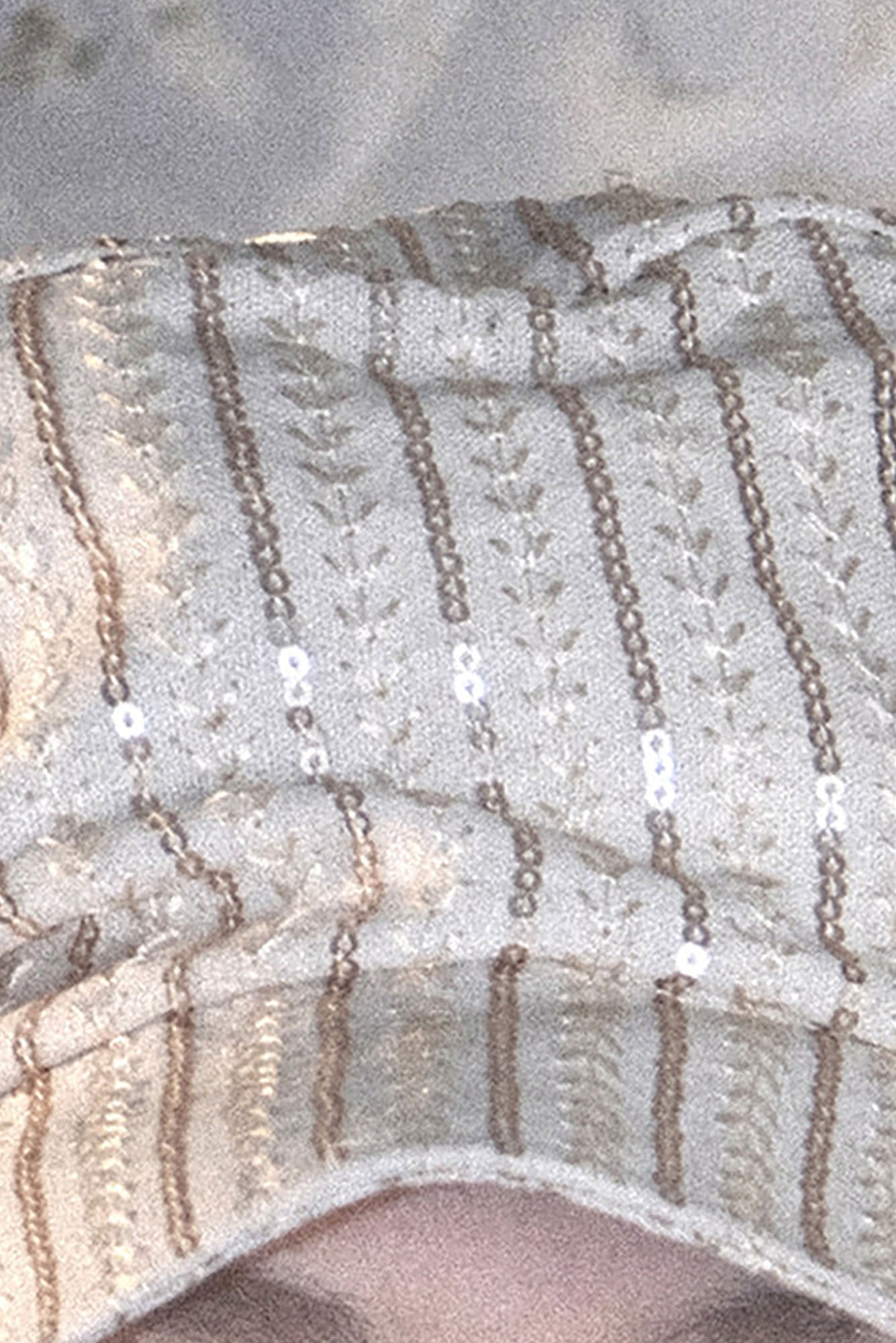 WHYNOTDANCE Sequin Embroidered Striped Newsboy Cap