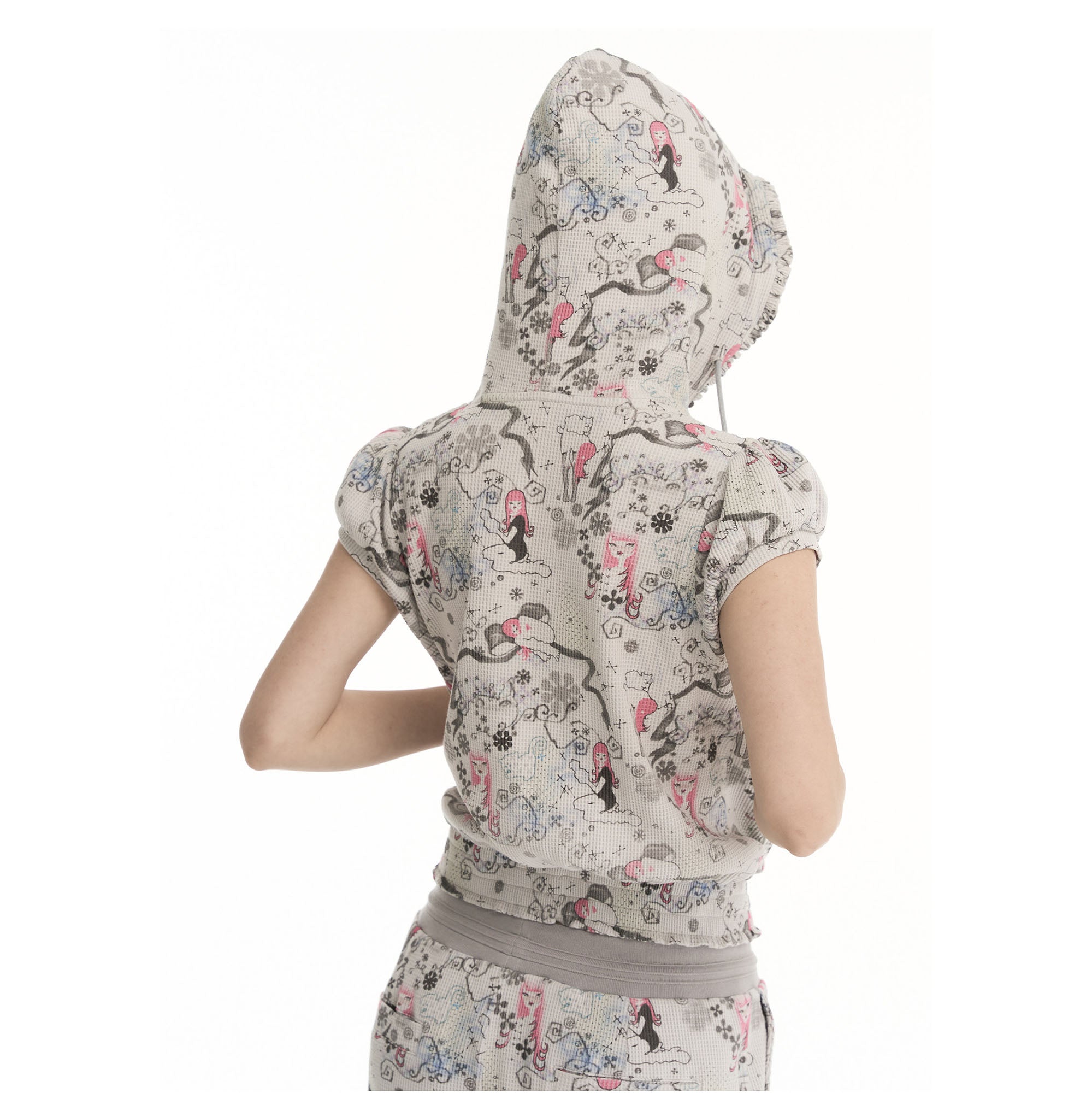 CONFUN Fantasy Full-Print Zip-Up Hooded Tee