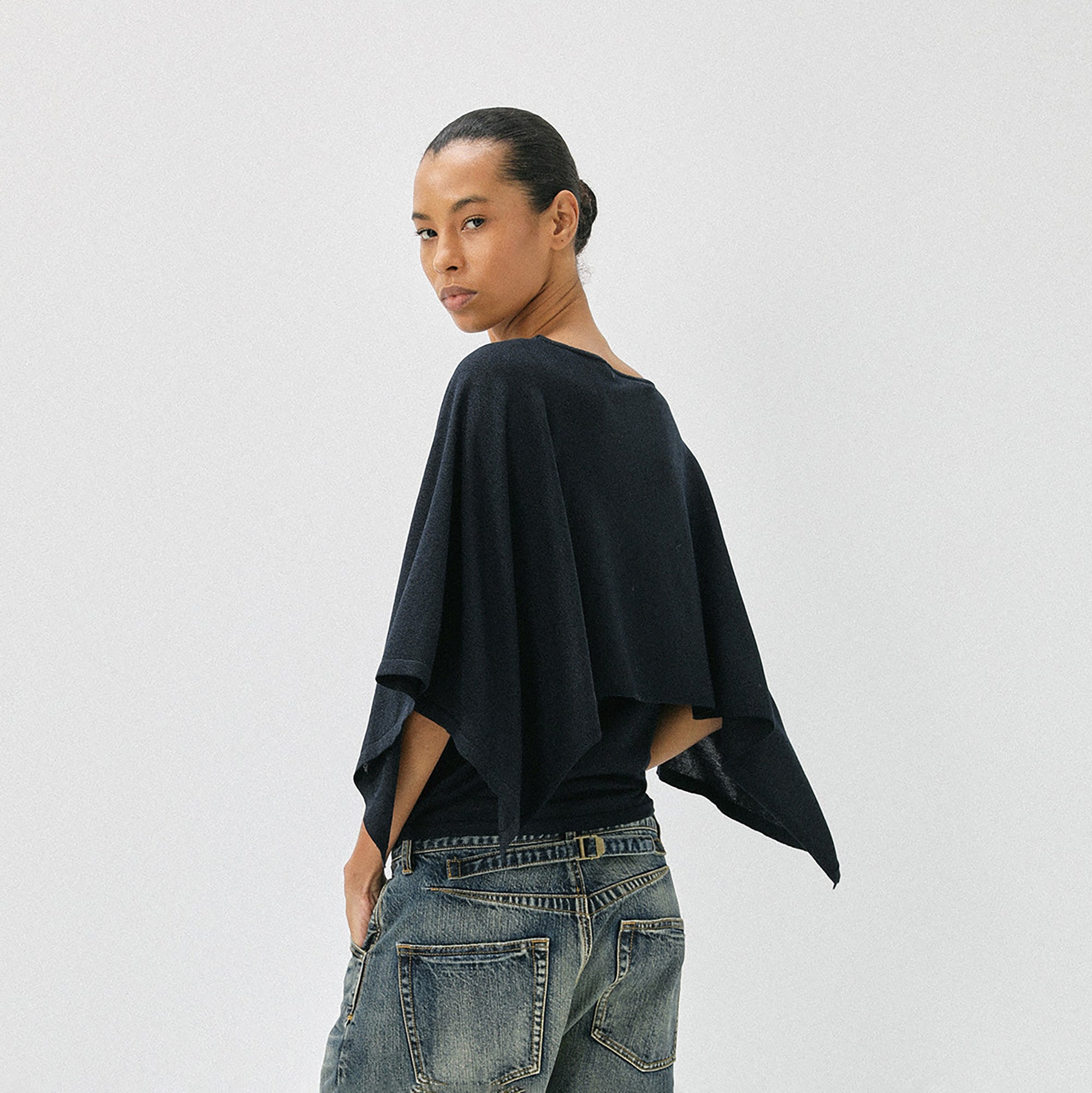 COMMAND N Shimmer Faux Two-Piece Cape Top