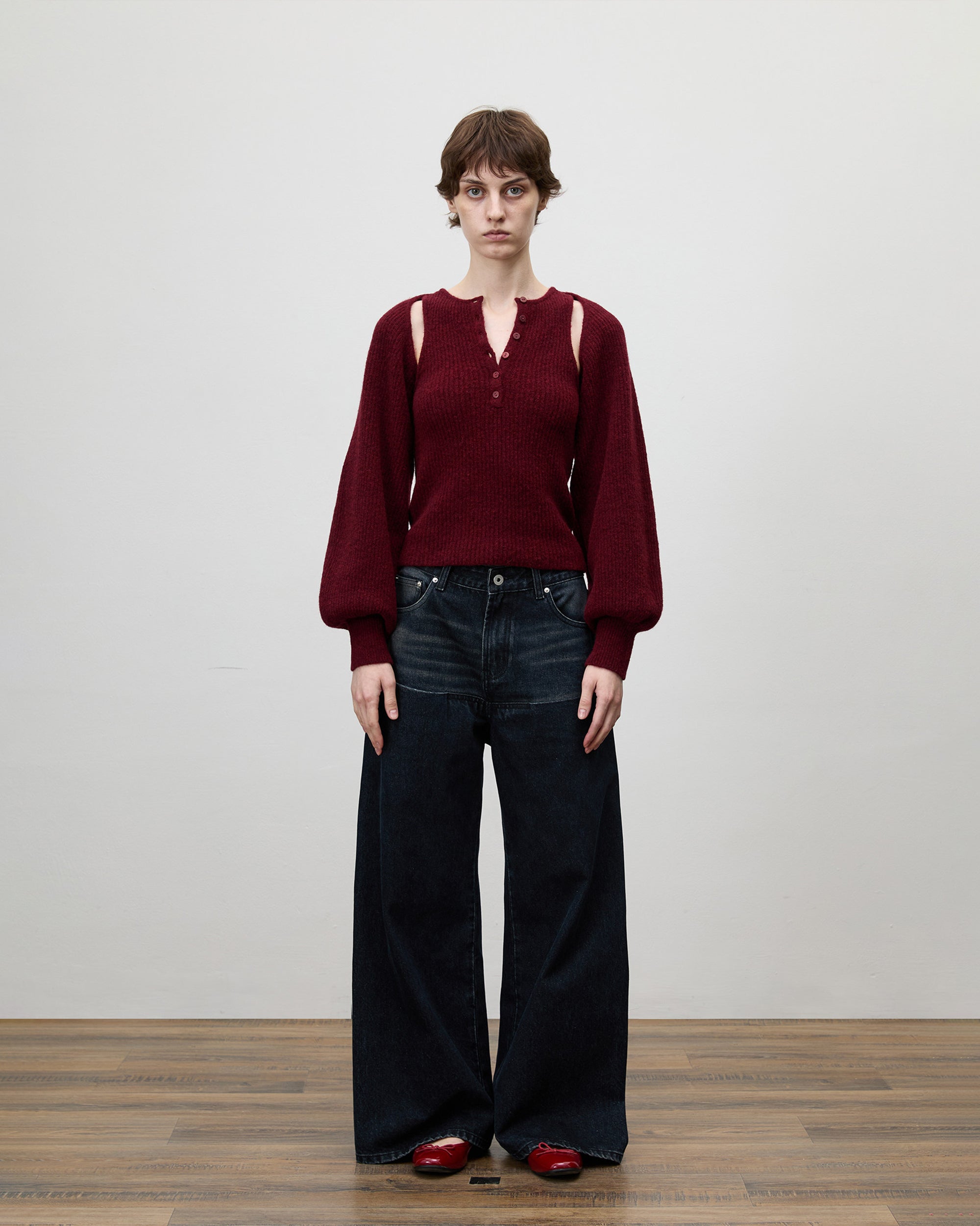 COMMAND N Washed Contrast-Panel Jeans