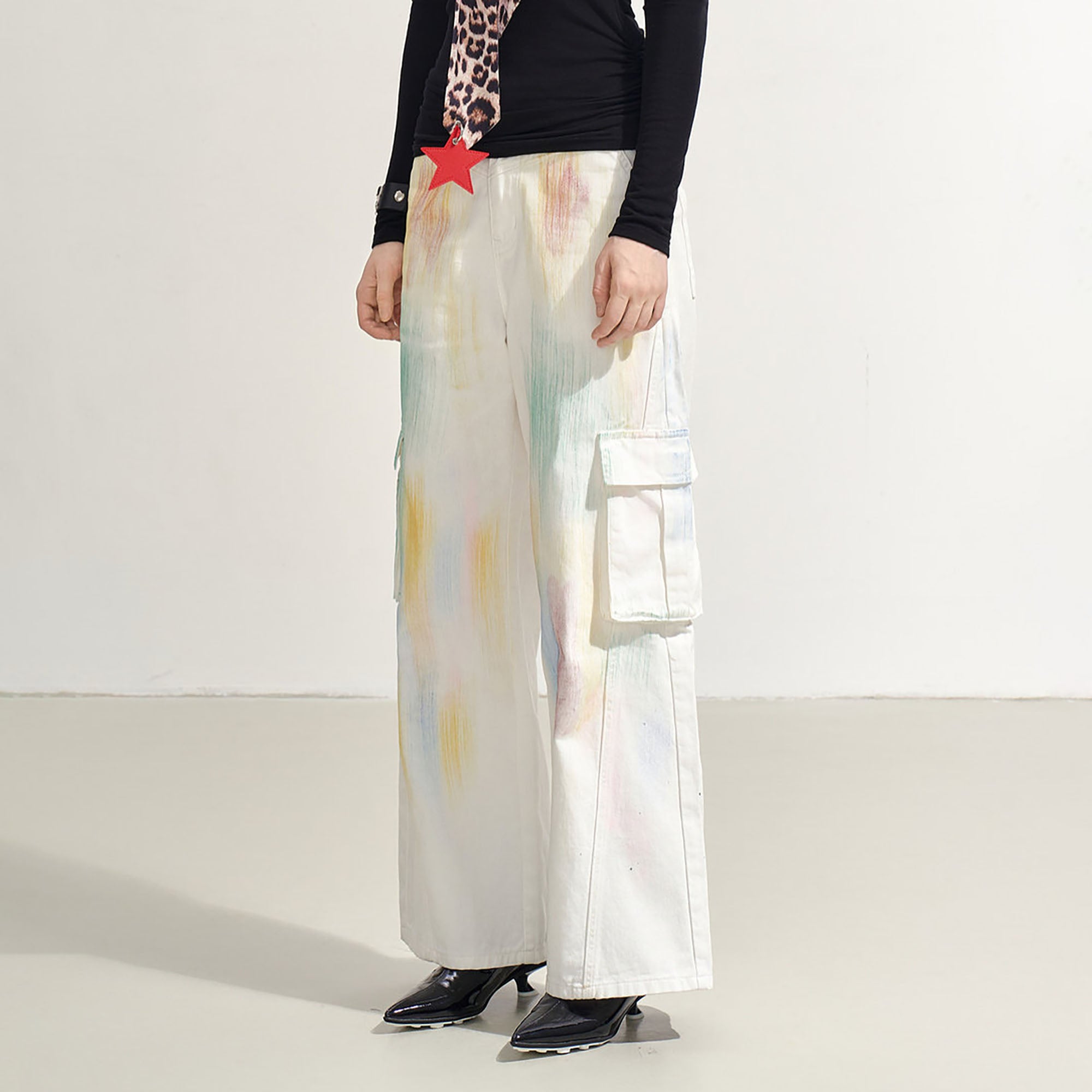 SOFITTE Brushstroke Cargo Wide-Leg Pants