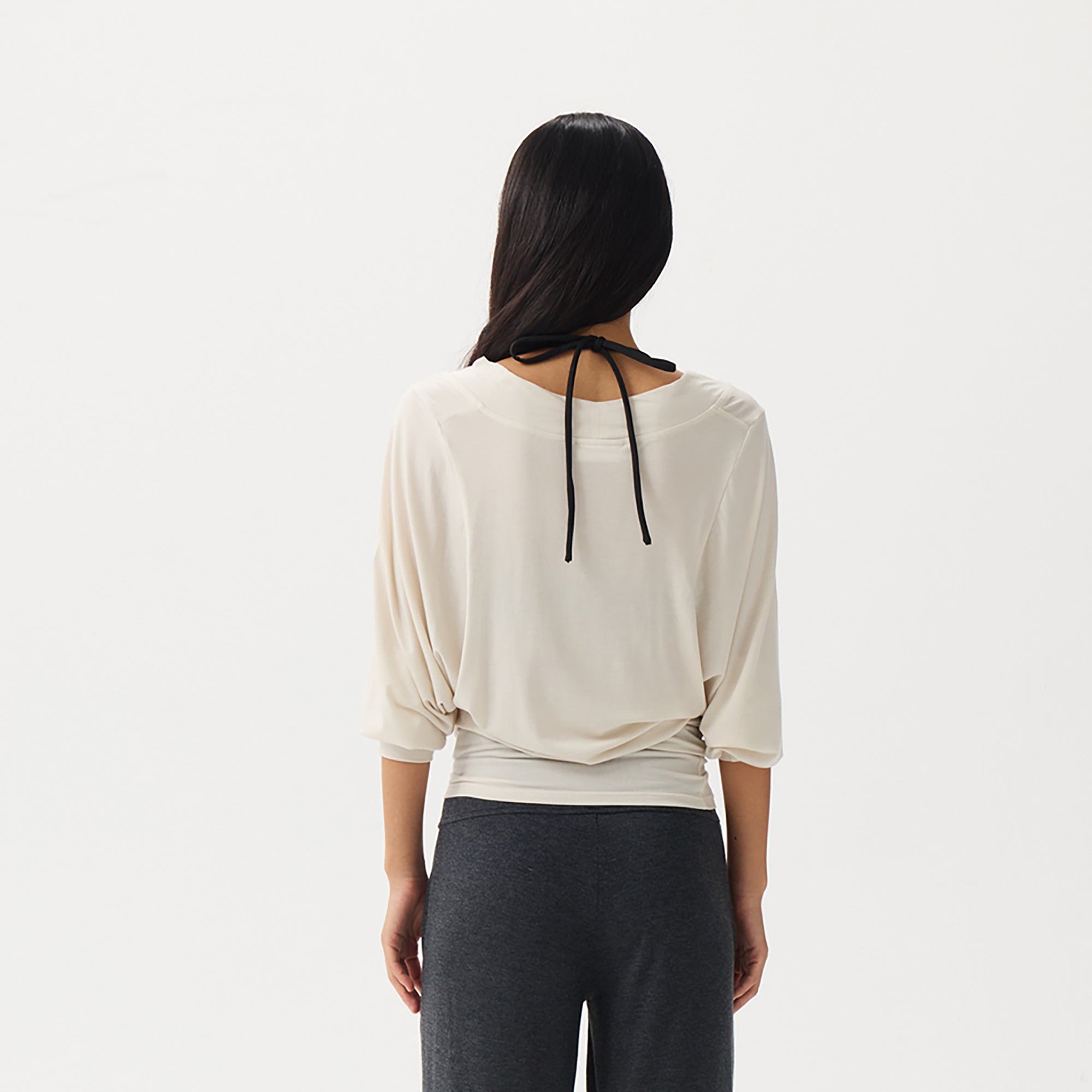 PCLA Draped Batwing Sleeve V-Neck Tee