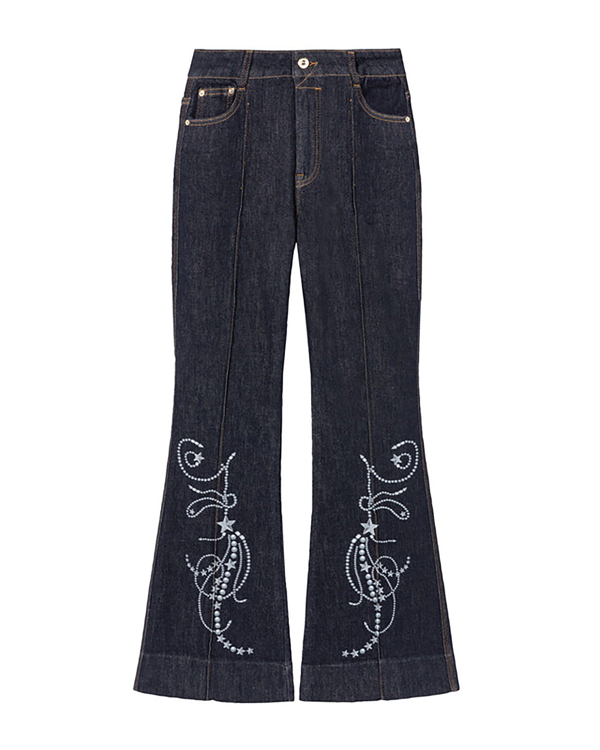 SOFITTE Retro Star Embellished Graphics Flared Jeans