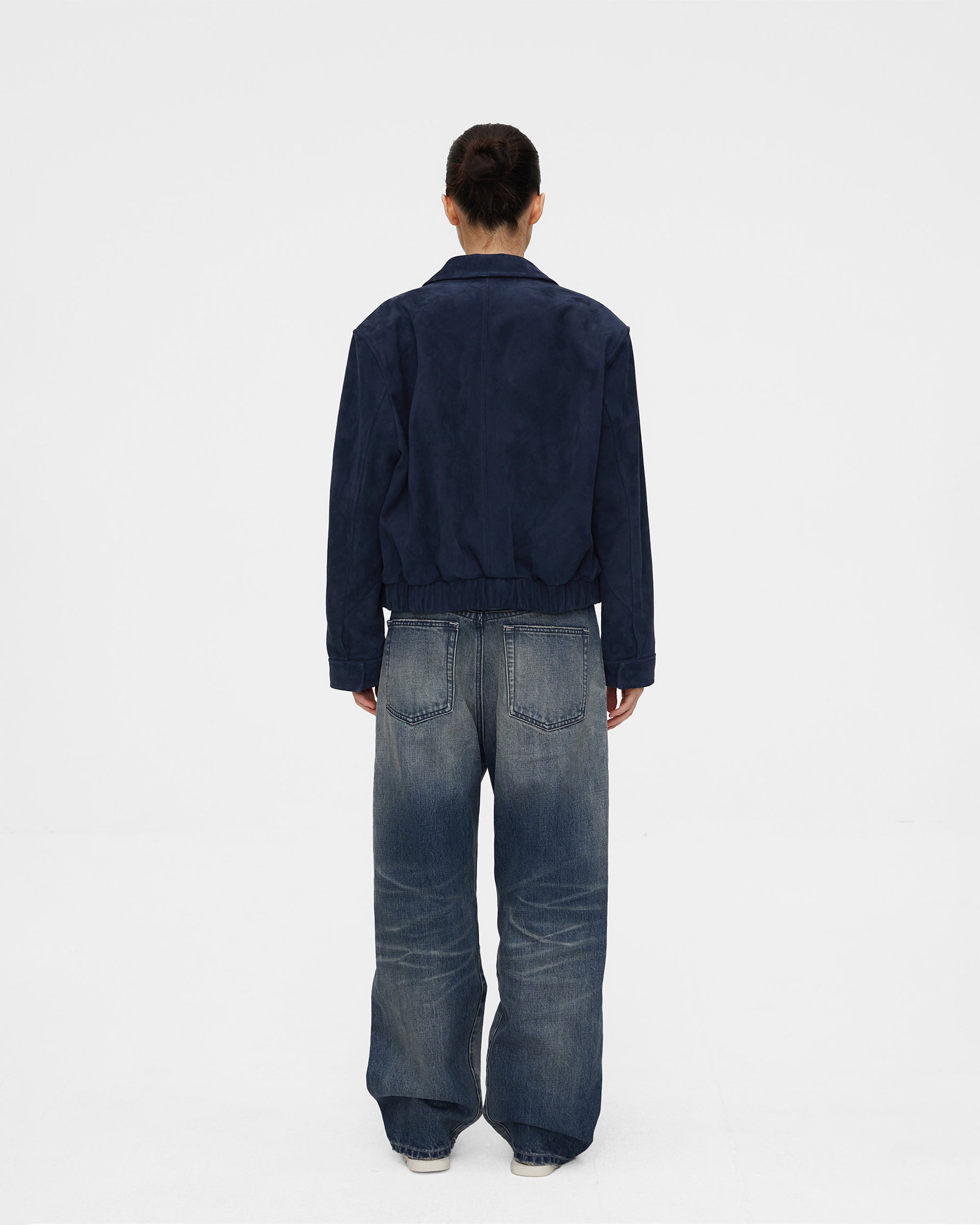 COMMAND N Washed Double Whisker Low-Rise Straight Jeans
