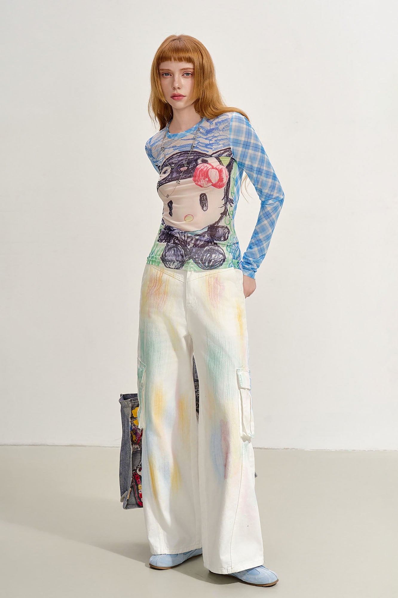 SOFITTE Brushstroke Cargo Wide-Leg Pants