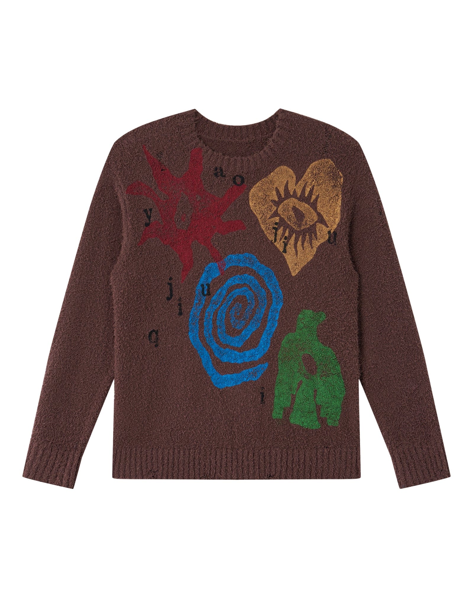 1997 POSTOFFICE Distressed Tribal Graphic Sweater