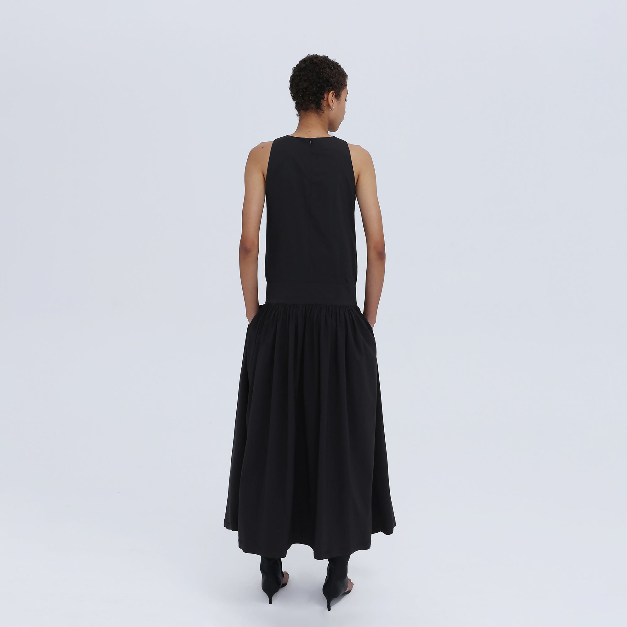 COMMAND N Gathered Drop-Waist Tank Dress
