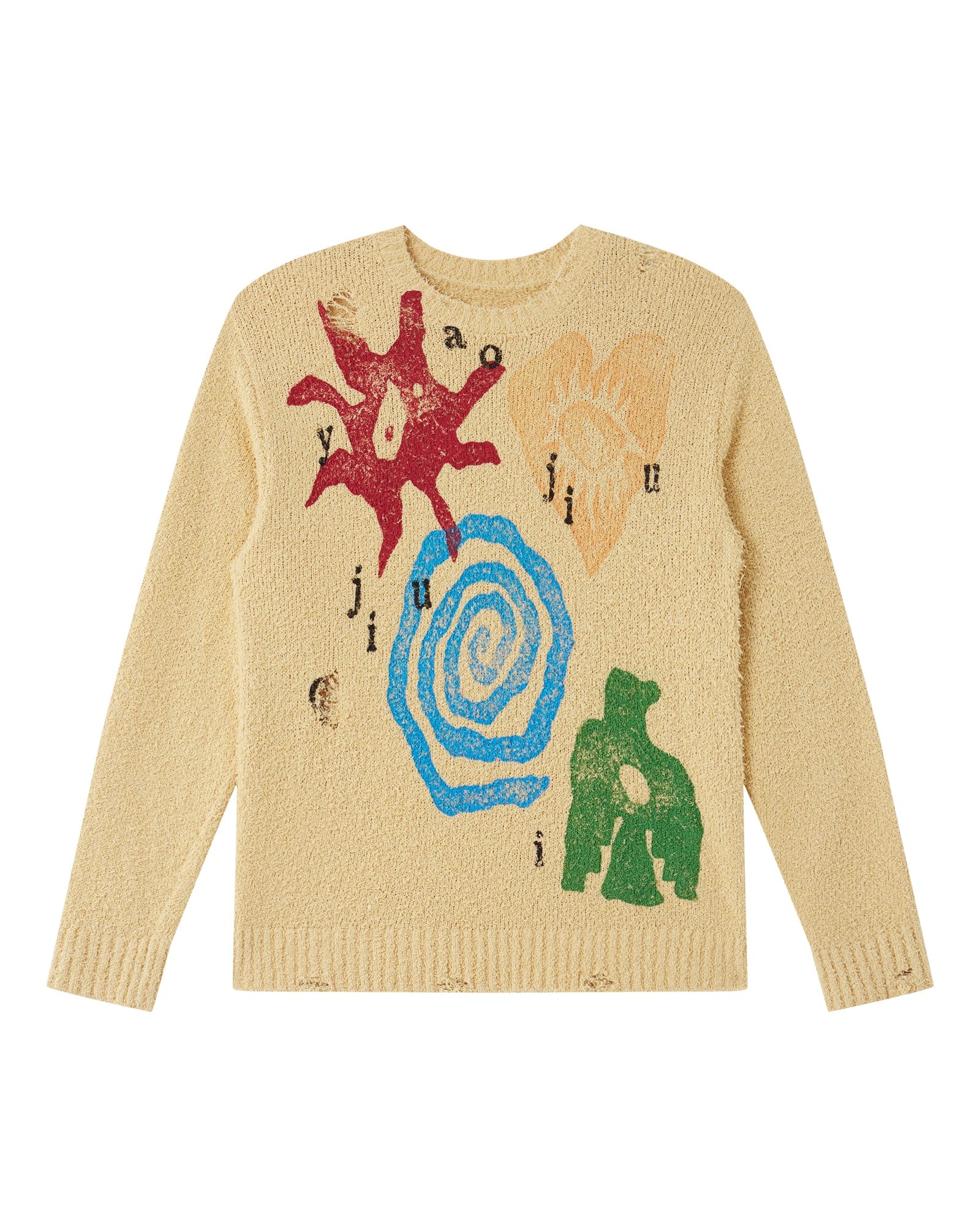 1997 POSTOFFICE Distressed Tribal Graphic Sweater