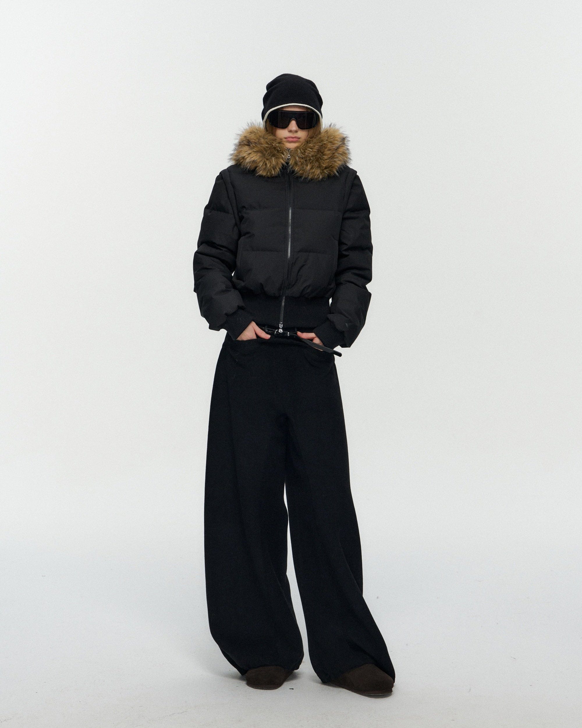 10AMSOTIIIIIIRED Classic Drawstring Wide-Leg Pants