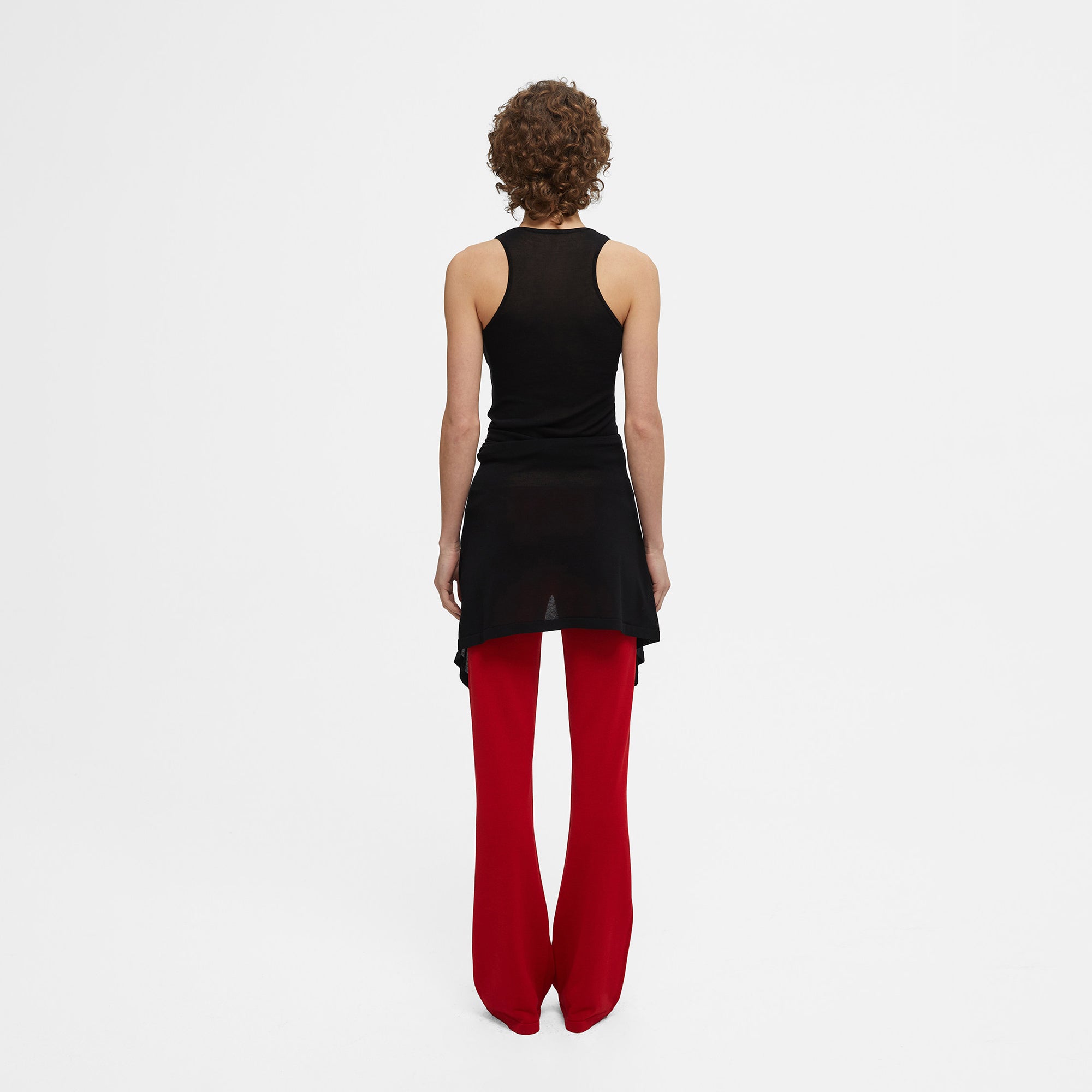 COMMAND N Shell-Button Layered Knit Midi Dress