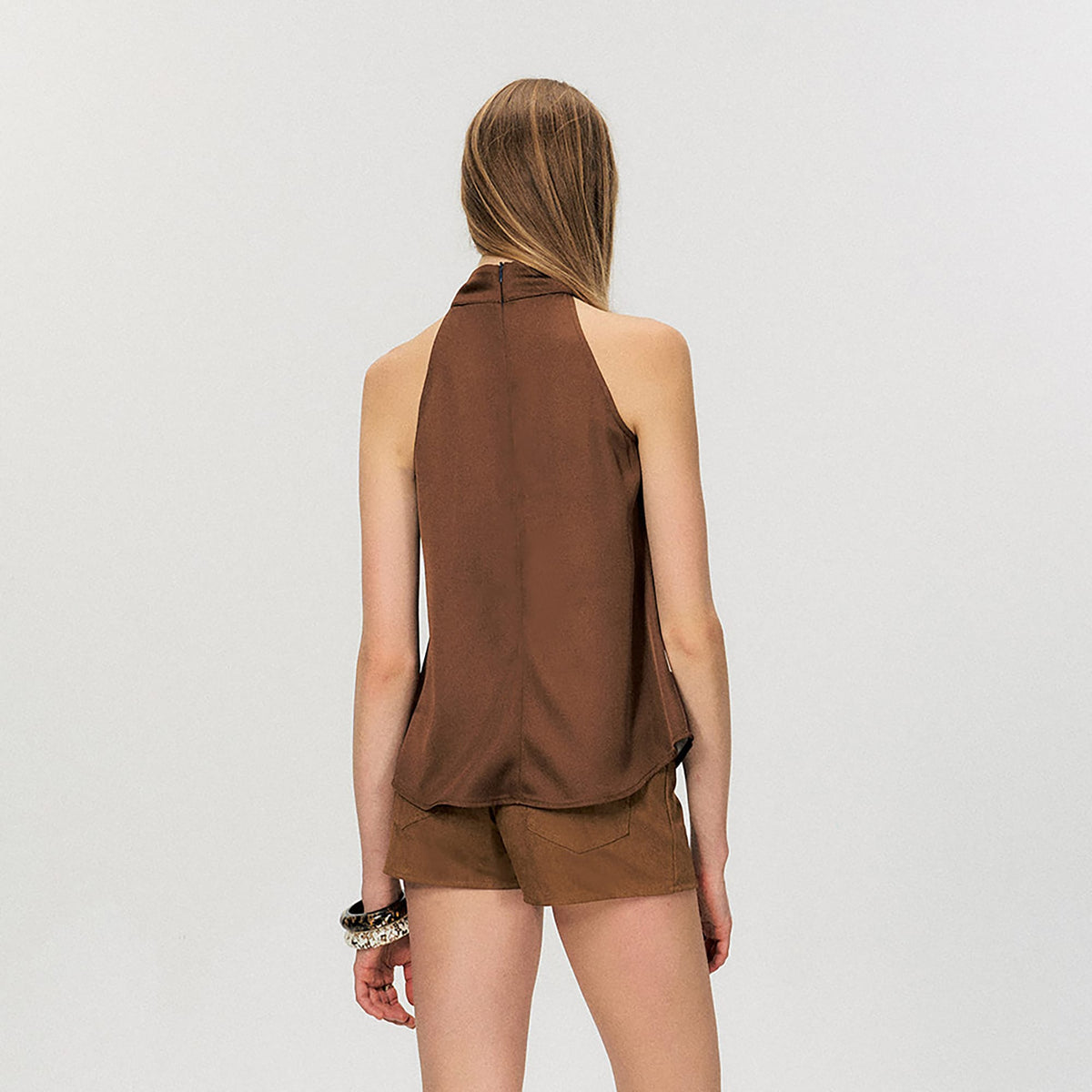 THE NEVERMORE Asym Hem Flip-Collar Graphics Sleeveless Top