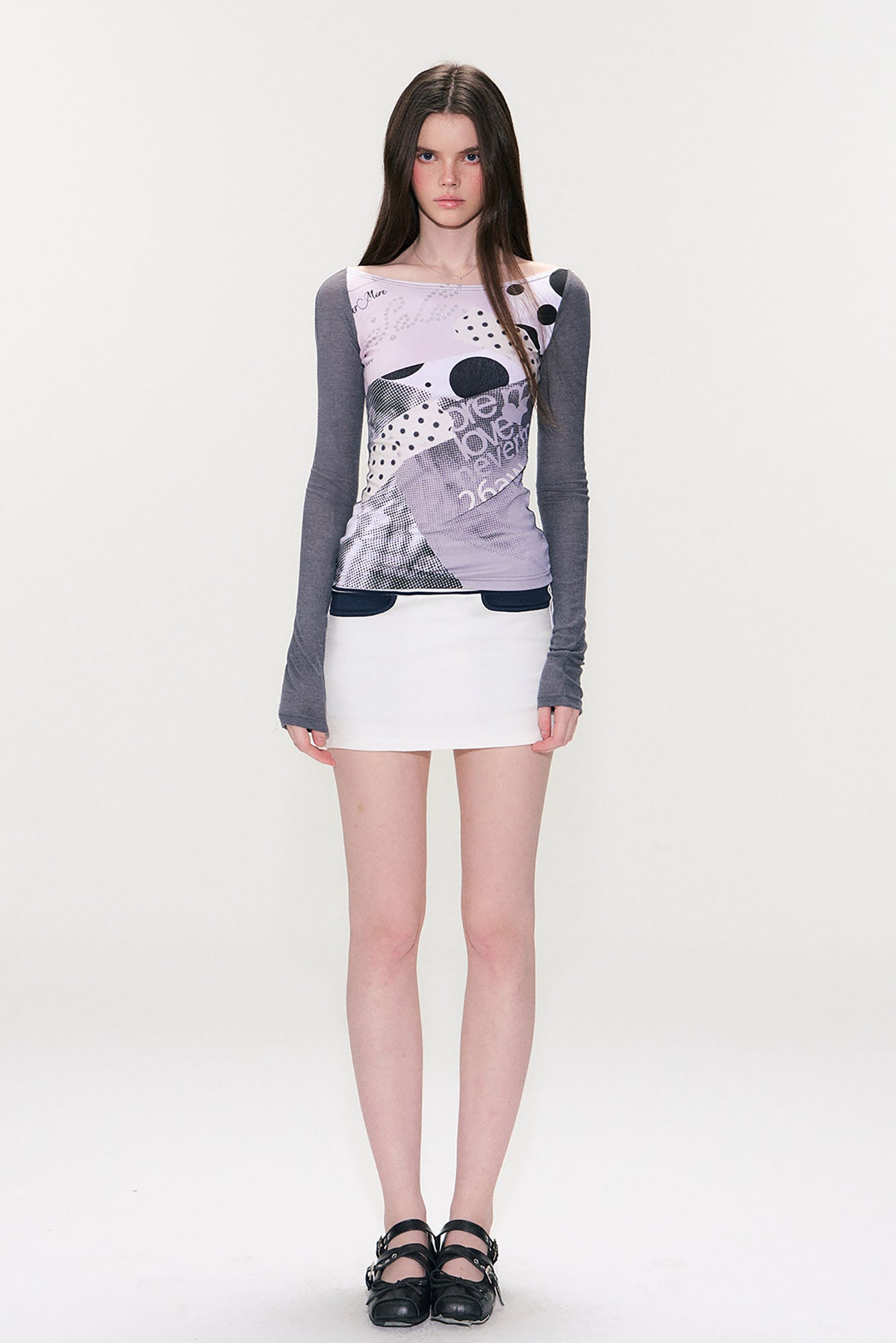 THE NEVERMORE Striped Waistband Contrast Mini Skirt