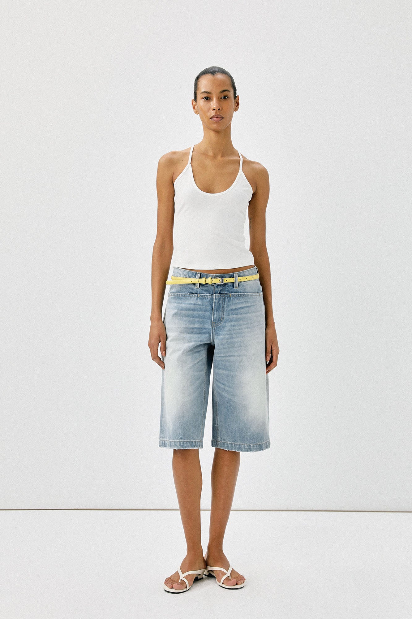 COMMAND N Classic Washed Straight-Leg Denim Shorts