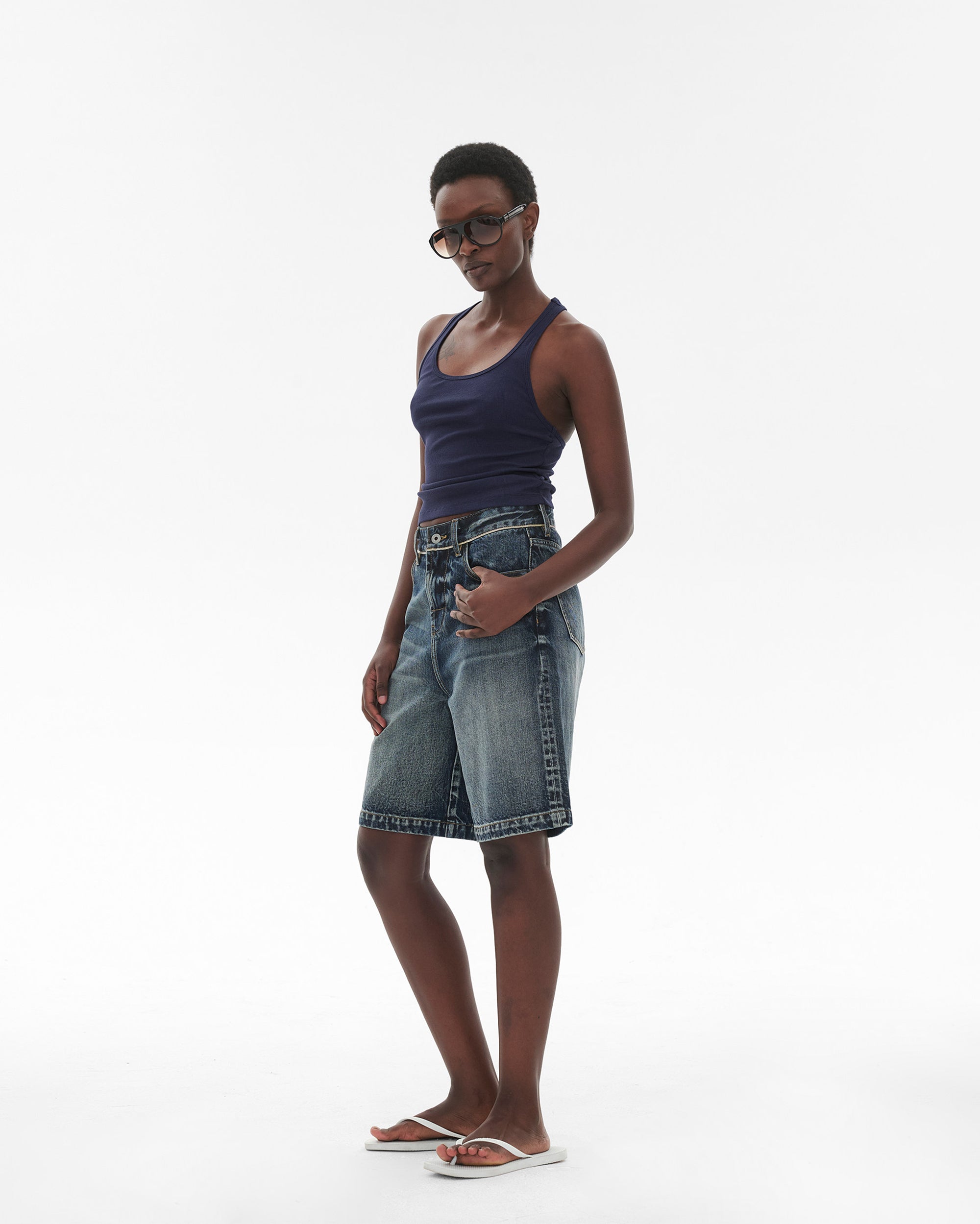 COMMAND N Selvedge Washed Denim Shorts