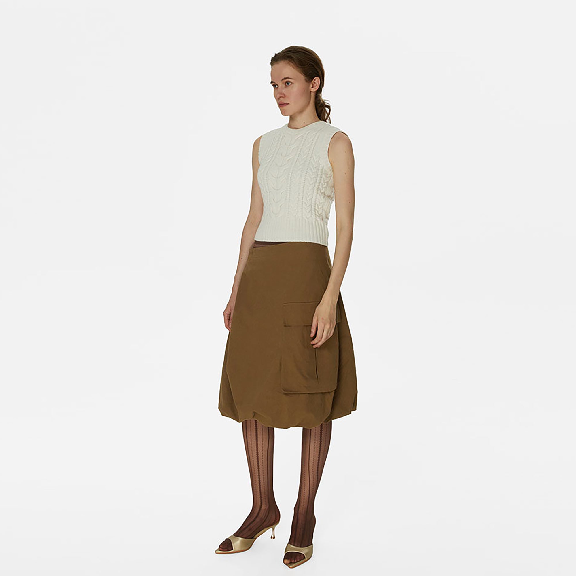 COMMAND N Cargo Pocket Balloon Midi Skirt