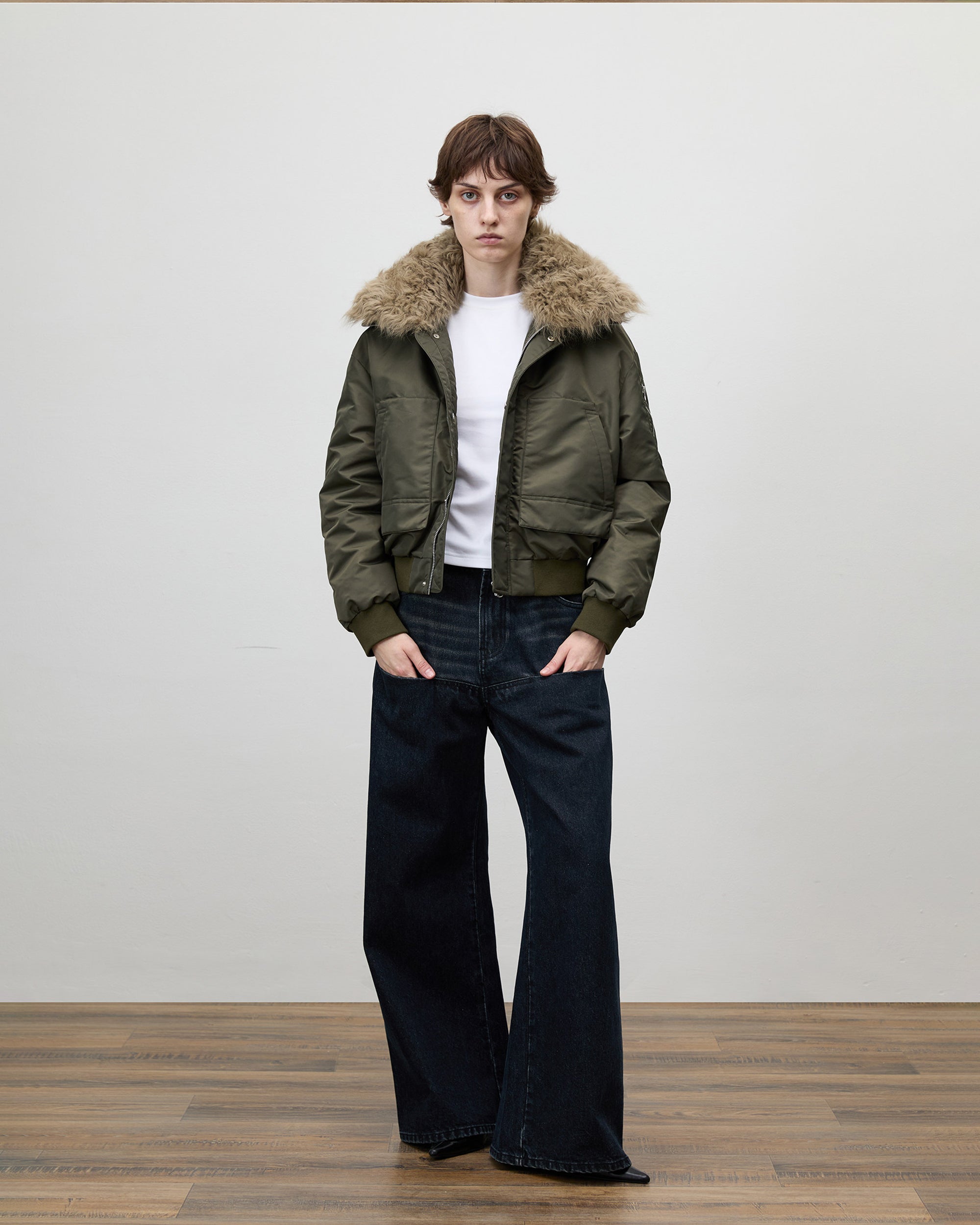 COMMAND N Washed Contrast-Panel Jeans