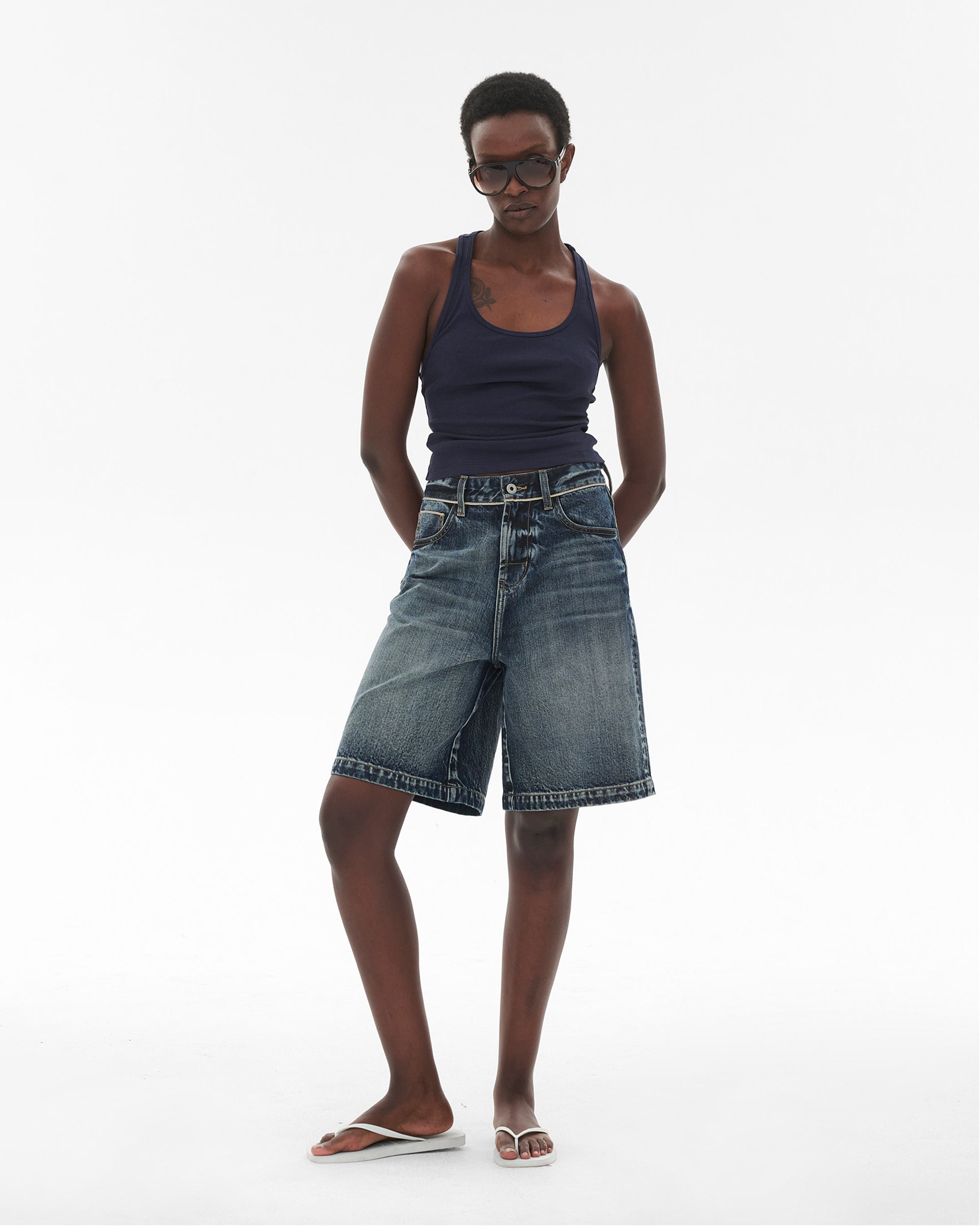 COMMAND N Selvedge Washed Denim Shorts
