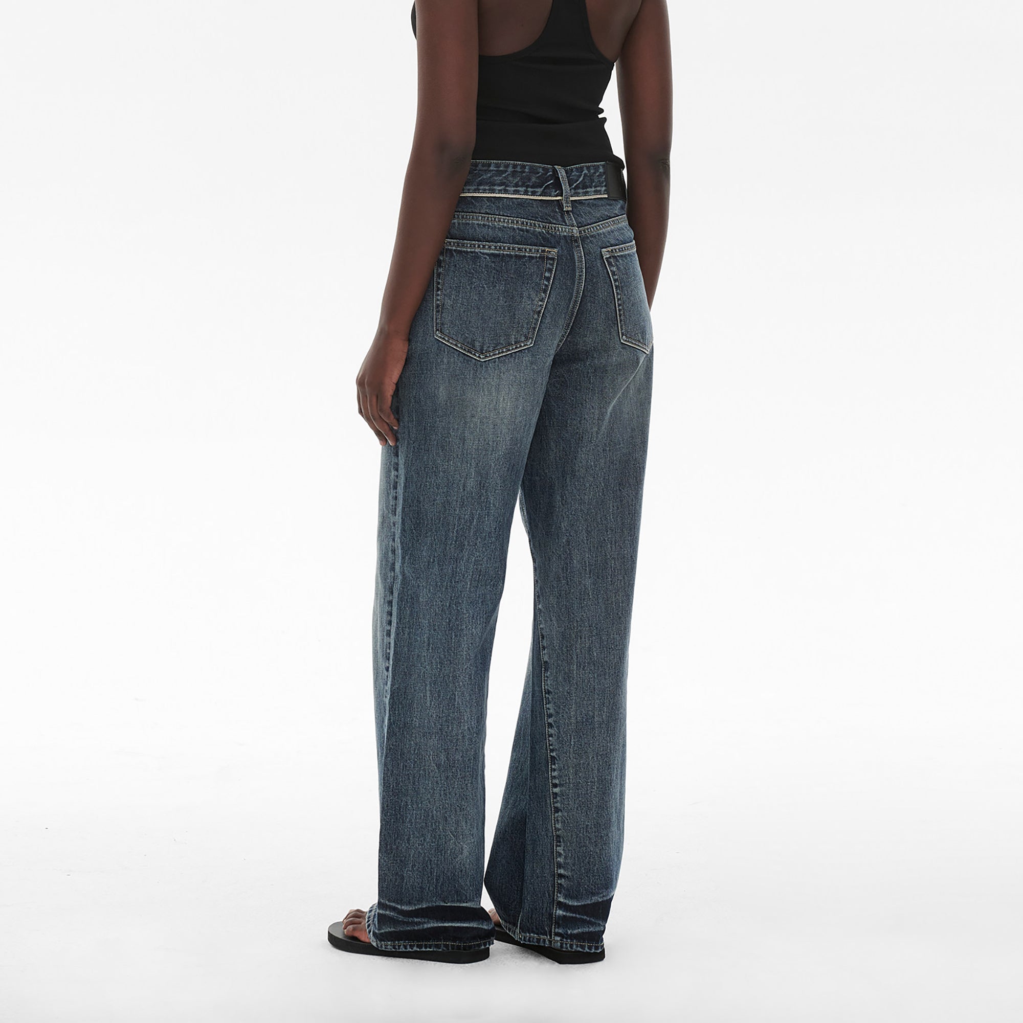 COMMAND N Retro Washed Selvedge Wide-Leg Jeans
