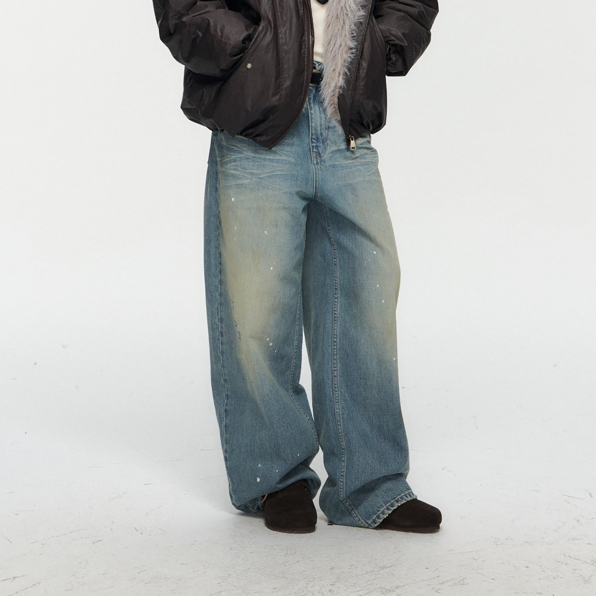 10AMSOTIIIIIIRED Washed Diamond Whisker Baggy Jeans