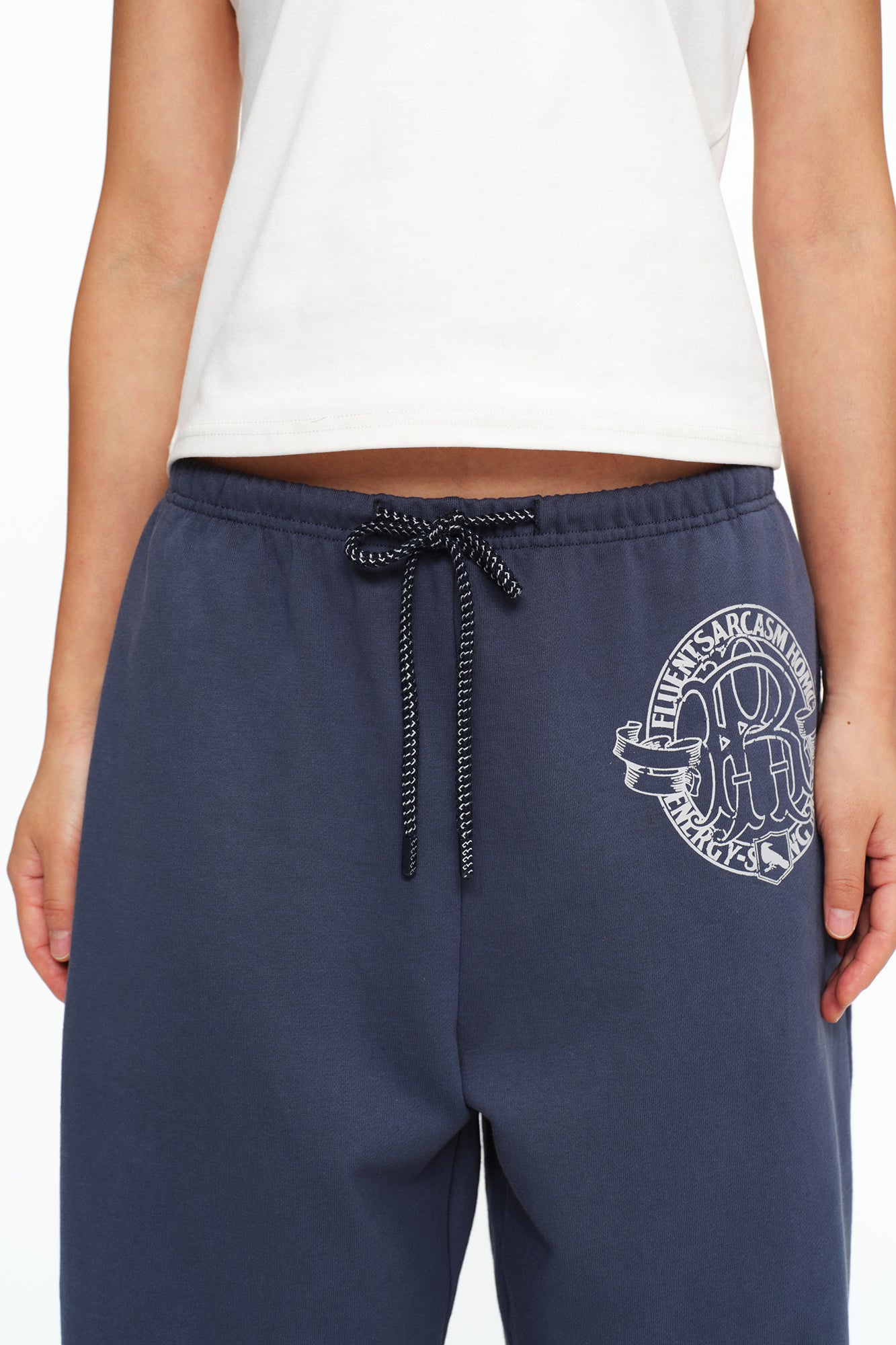OINIMI Graphic Drawstring Wide-Leg Sweatpants