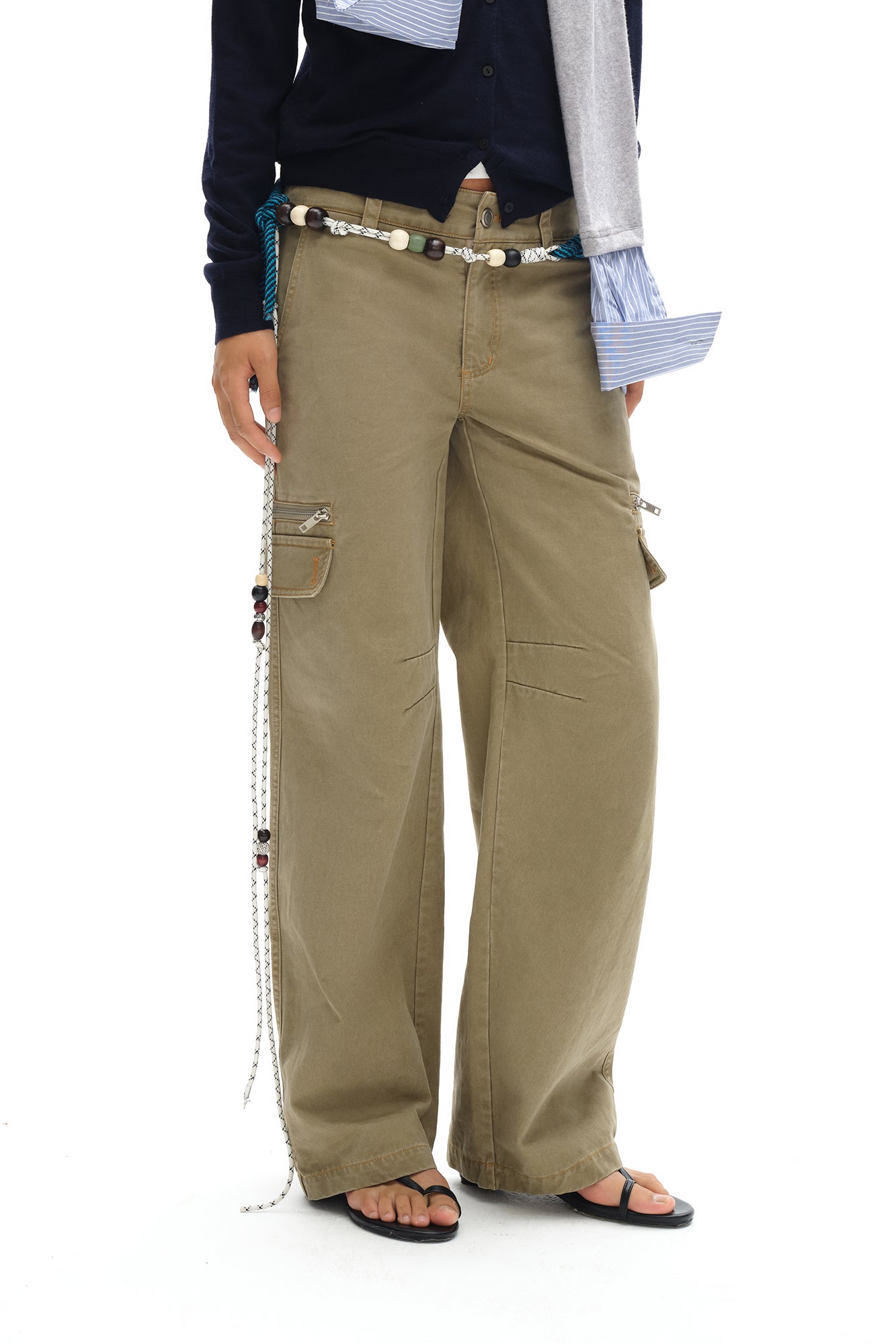 OINIMI Utility Multi-Pocket Paneled Cargo Pants