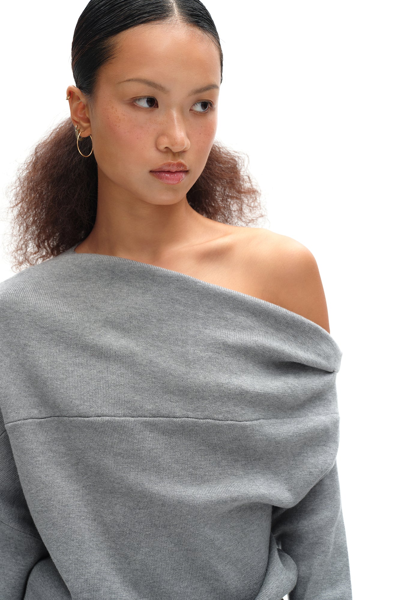 OINIMI Draped Merino Wool-Blend Sweatshirt