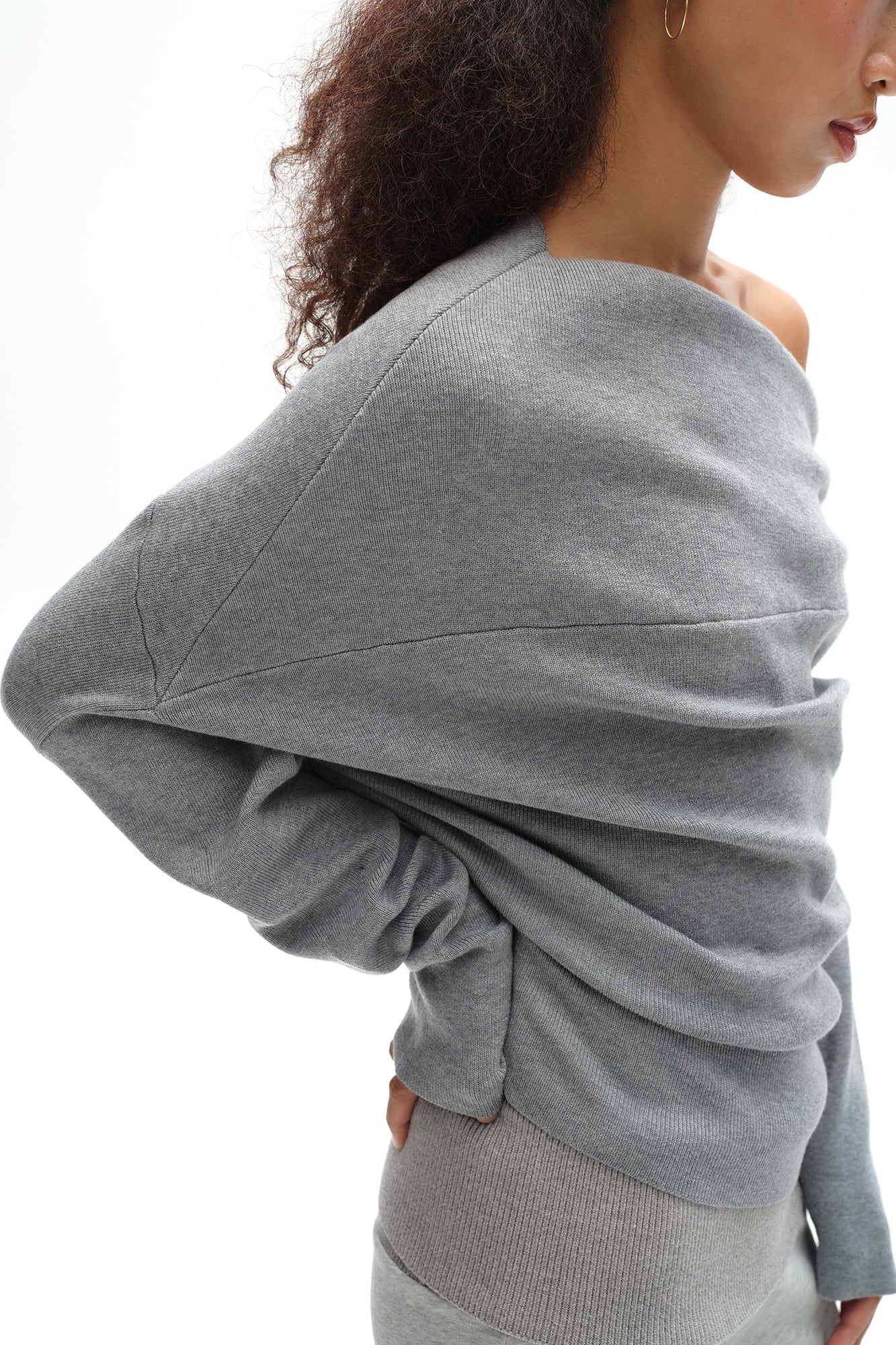 OINIMI Draped Merino Wool-Blend Sweatshirt