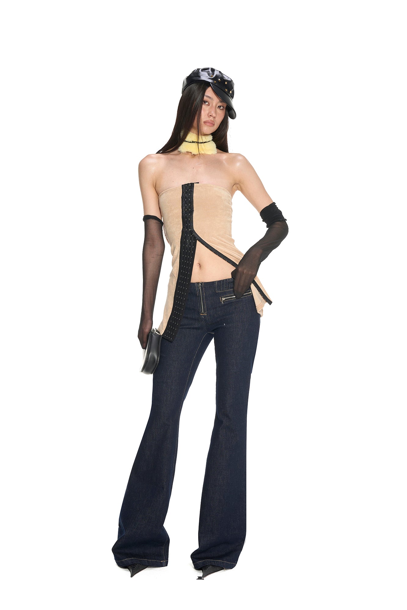 NEVER OFFEND L ANGEL Classic Low-Waist Flared Raw Jeans