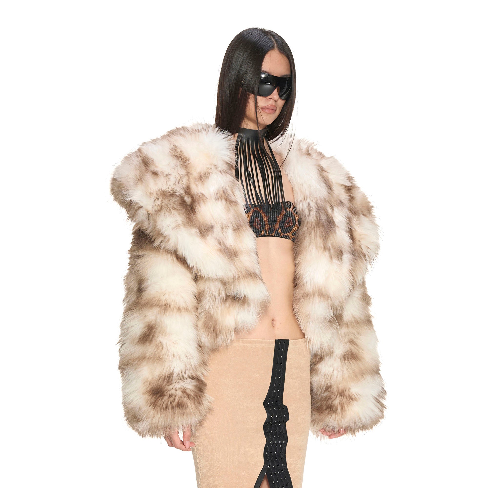 NEVER OFFEND L ANGEL Faux-Fur Oversized Luxe Jacket
