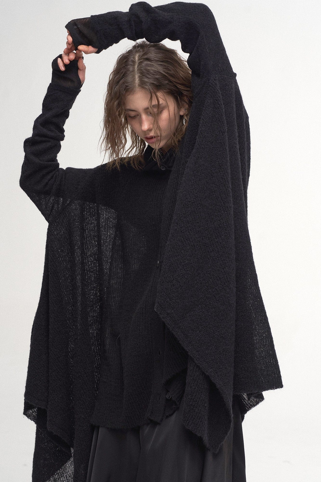 ILNya Nieternite Nifutur Convertible Drape Knit Cape, premium urban and streetwear designers apparel on PROJECTISR.com, ILNya Nieternite Nifutur