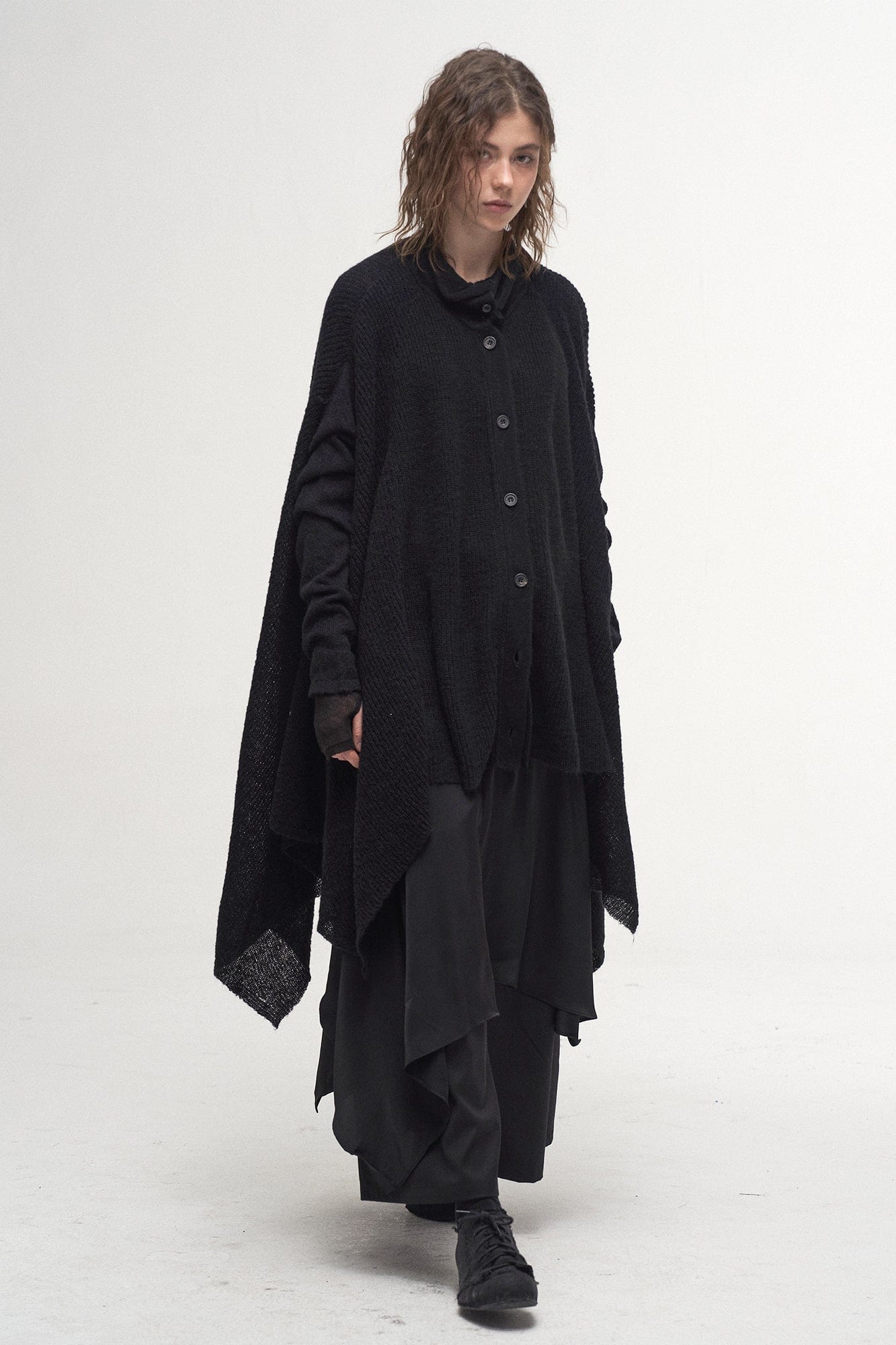 ILNya Nieternite Nifutur Convertible Drape Knit Cape, premium urban and streetwear designers apparel on PROJECTISR.com, ILNya Nieternite Nifutur