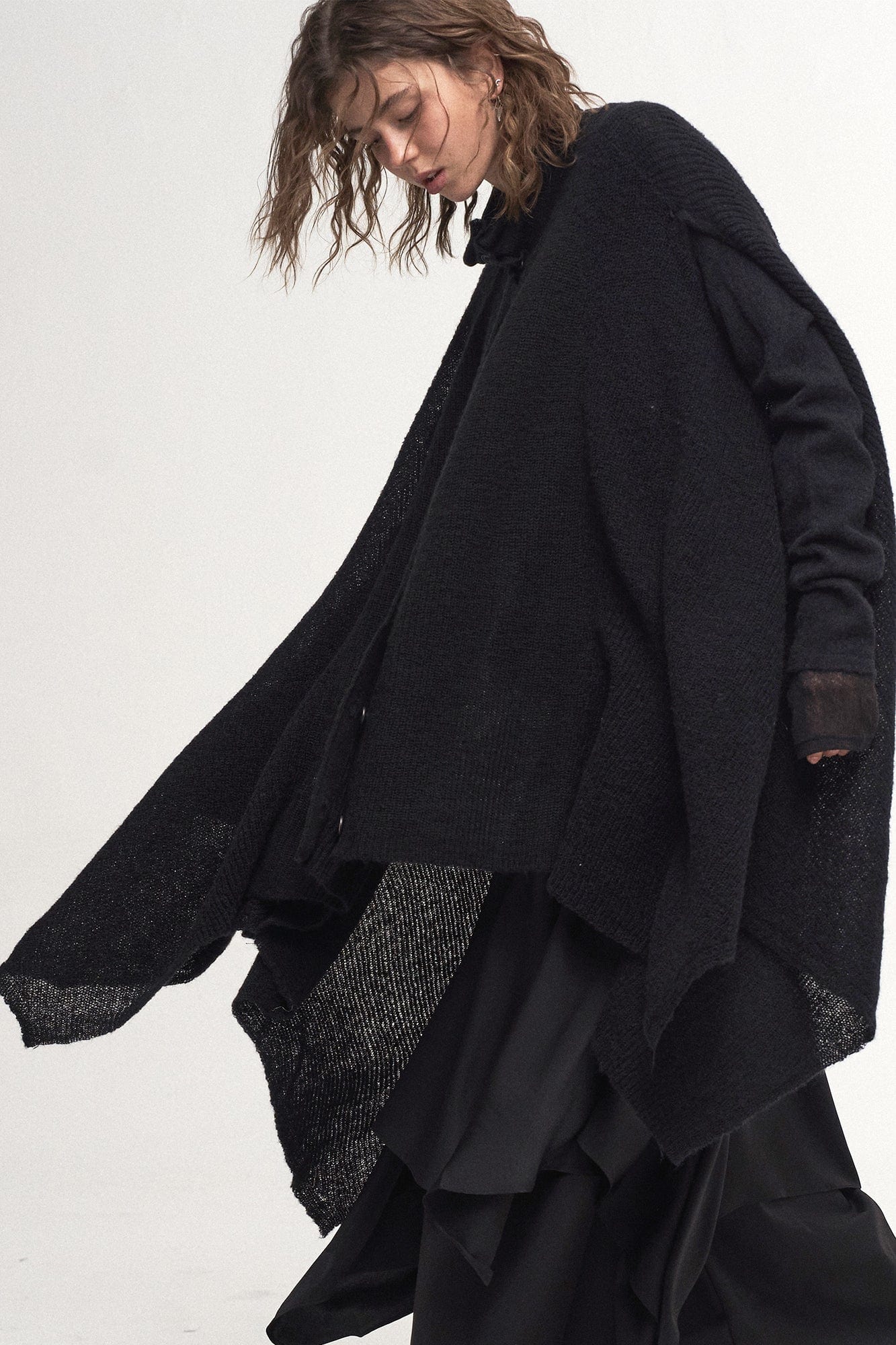 ILNya Nieternite Nifutur Convertible Drape Knit Cape, premium urban and streetwear designers apparel on PROJECTISR.com, ILNya Nieternite Nifutur