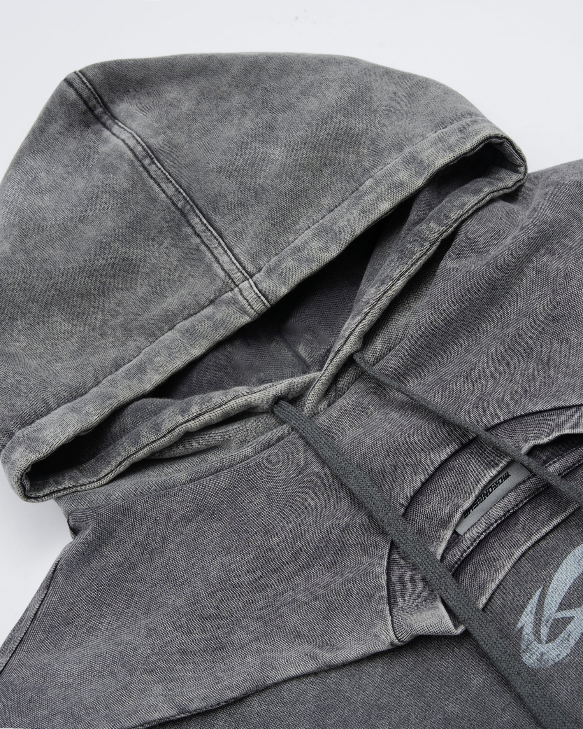 MOGONGSHE Washed Layered Shoulder-Paneled Hoodie