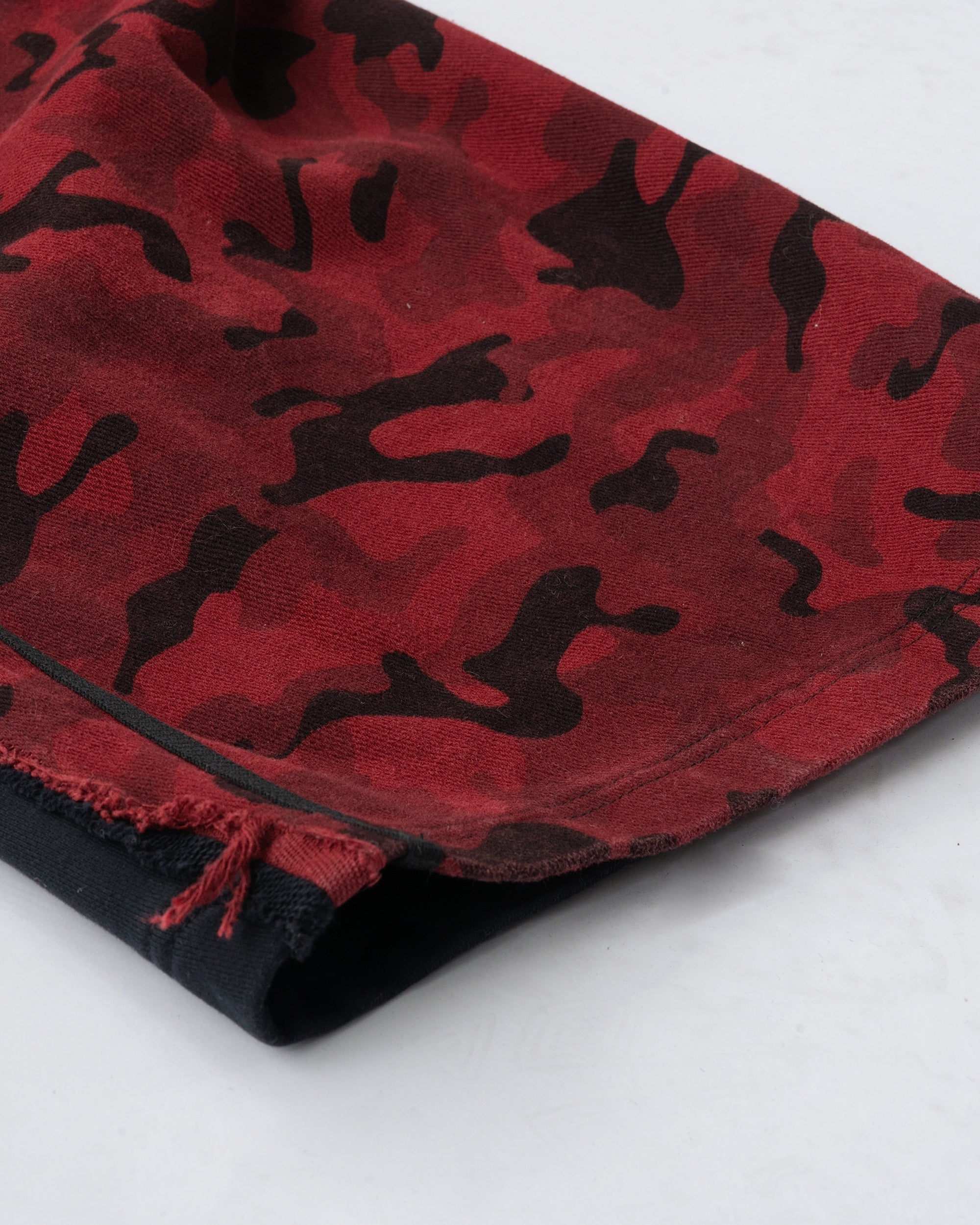 MOGONGSHE Camo Contrast Panel Double-Waist Oversized Sweatpants