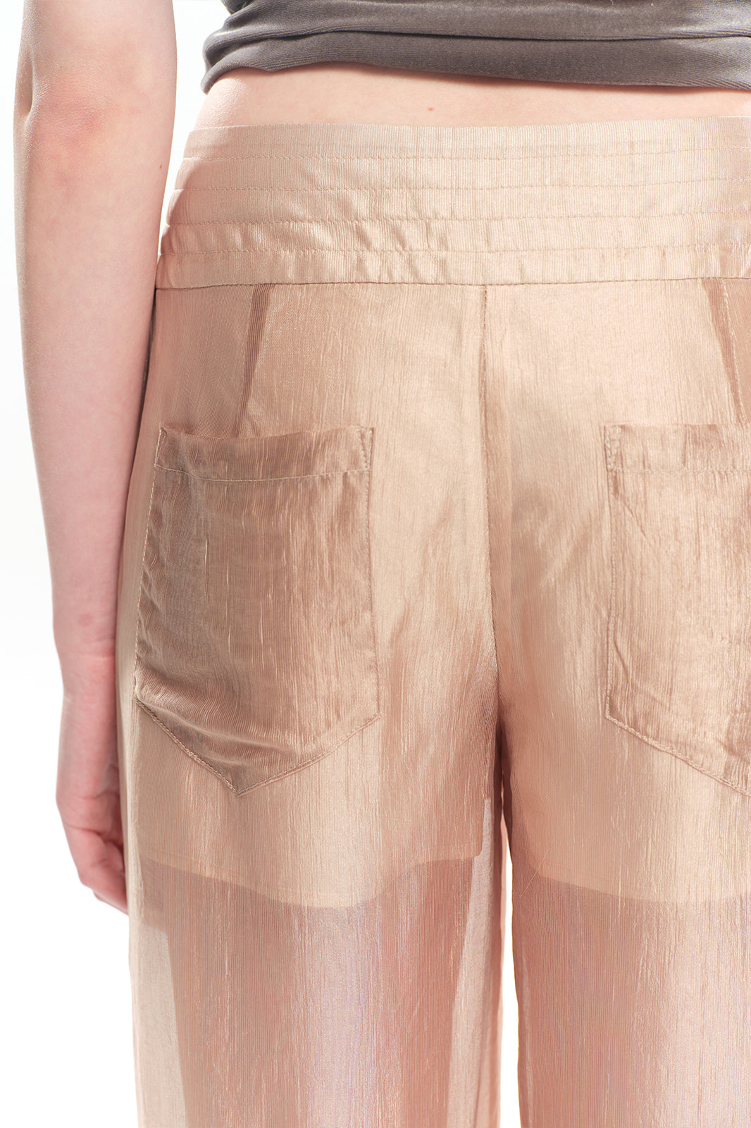 DOTYEARS Side-Tie Sheer Wide-Leg Pants