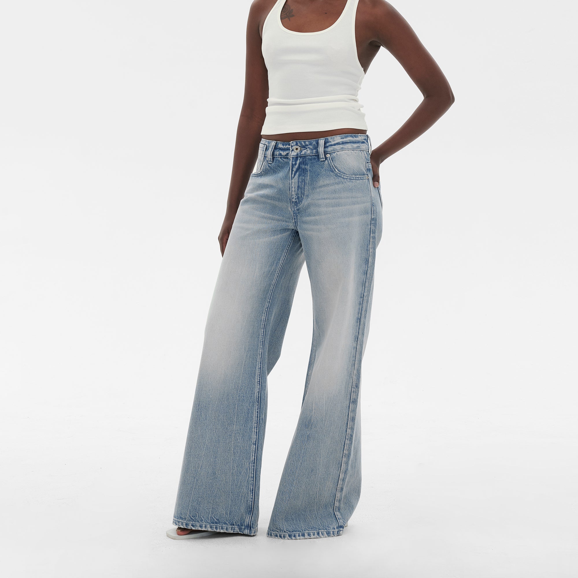 COMMAND N Retro Washed Micro-Flare Jeans
