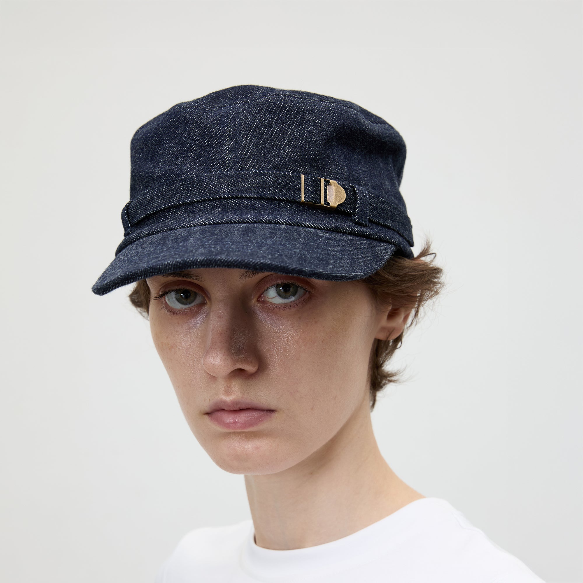 COMMAND N Raw Denim Flat-Top Utility Rider Cap