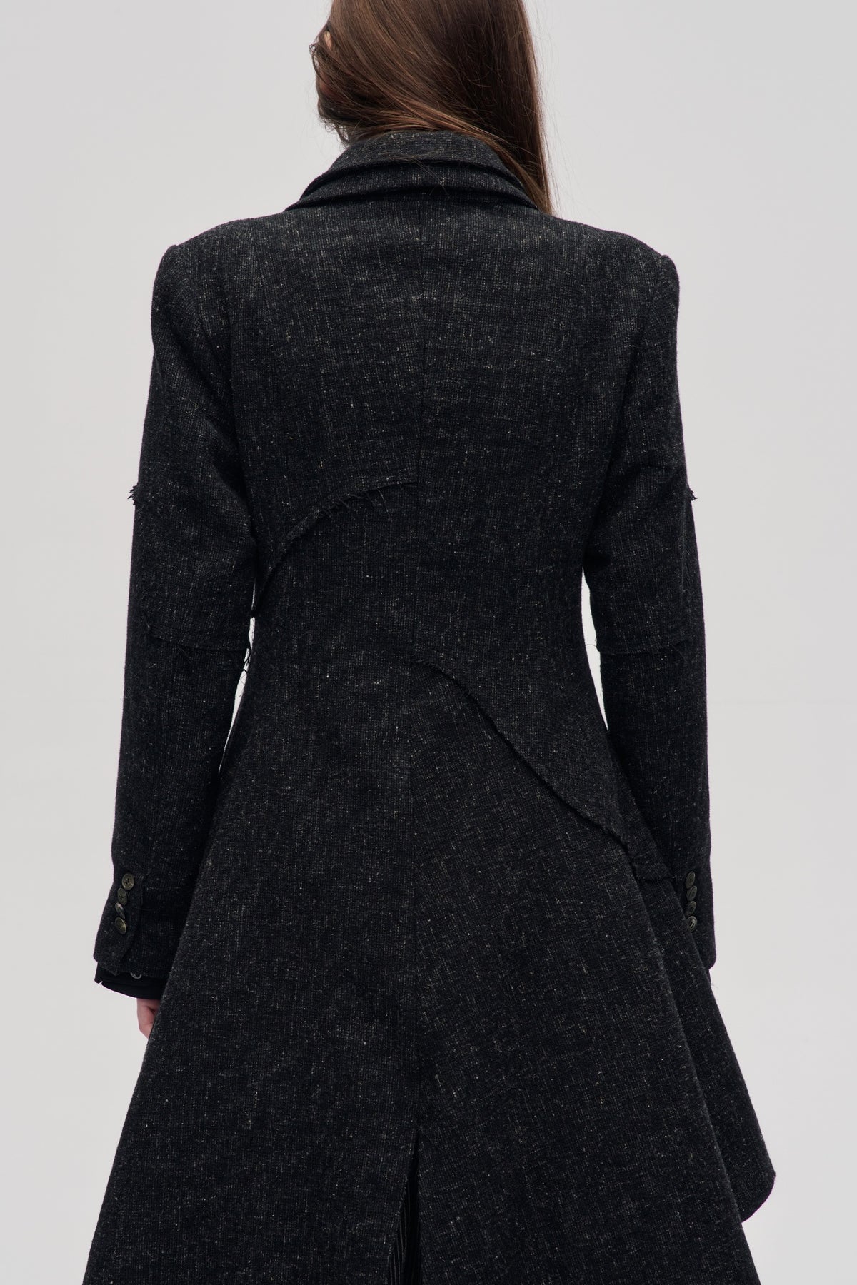 ILNya Nieternite Nifutur Wool-Blend Spliced Notch Lapel Coat — half body