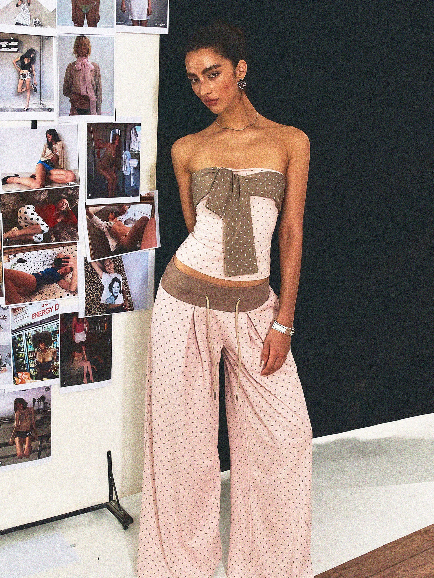 THE NEVERMORE Polka Dot Chest Knot Tube Top